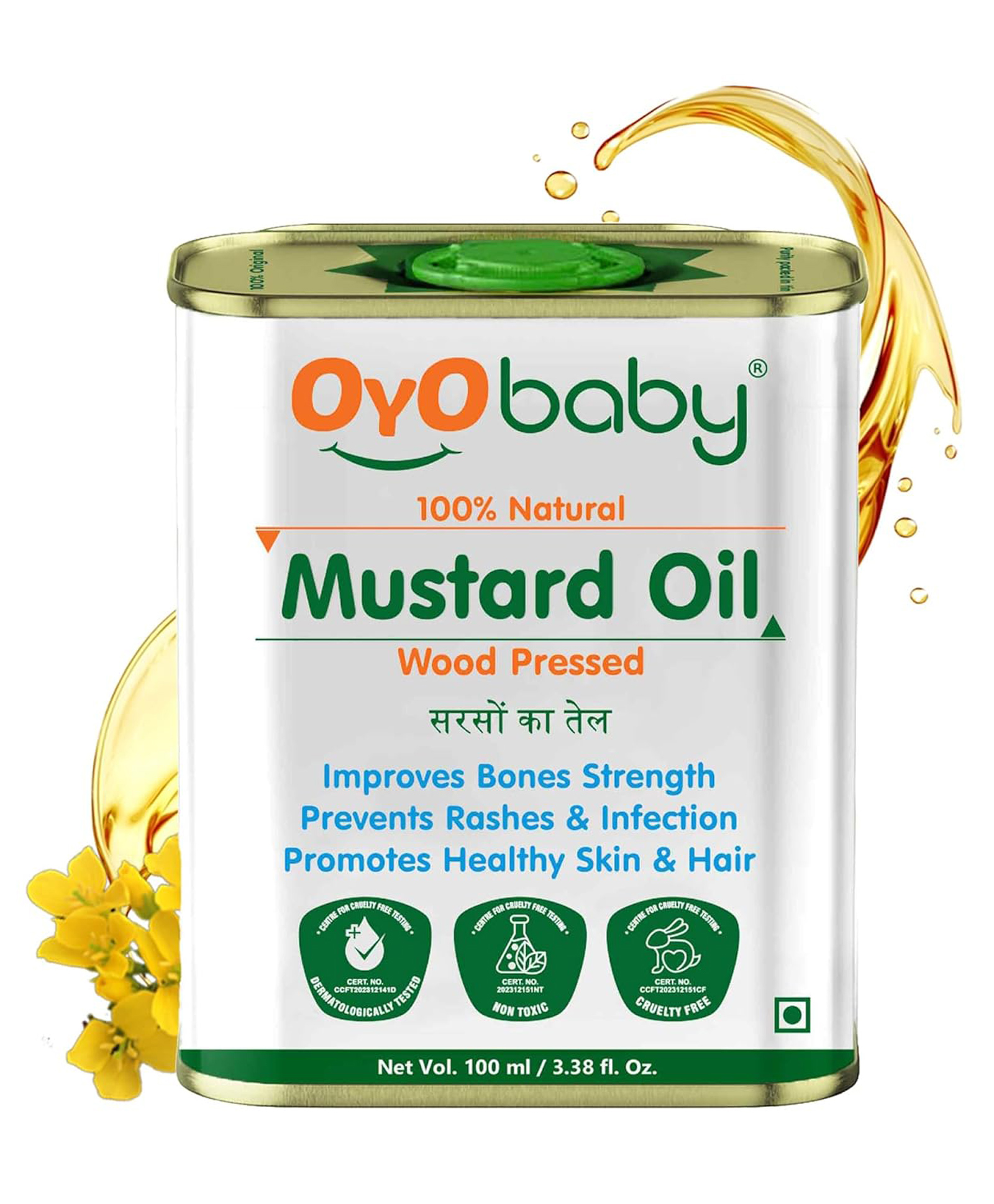 Oyo Baby Kachi Ghani Pure Mustard Oil - 100 ml-picture-35