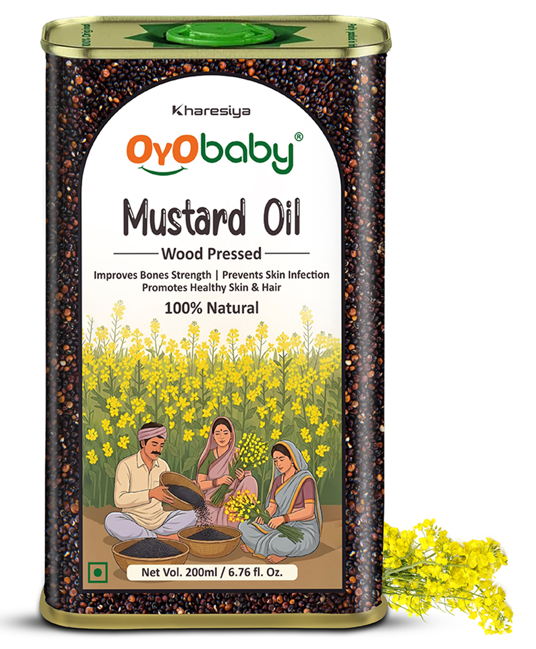Oyo Baby Kachi Ghani Pure Mustard Oil - 200 ml-picture-17