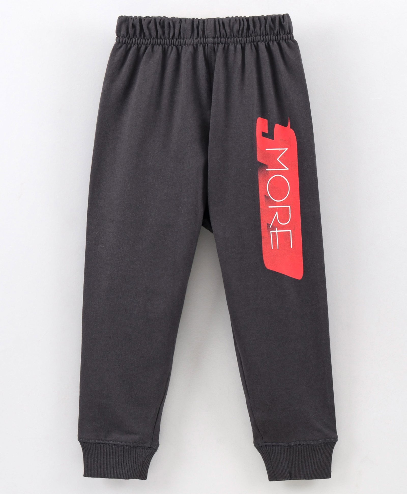 Doreme Full Length Terry Joggers Text Print - Grey-image-35
