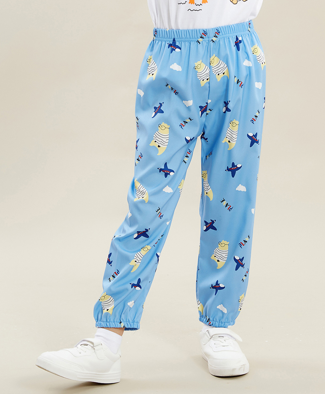 Kookie Kids Full Length Lounge Pant Plane Print - Blue-image-26