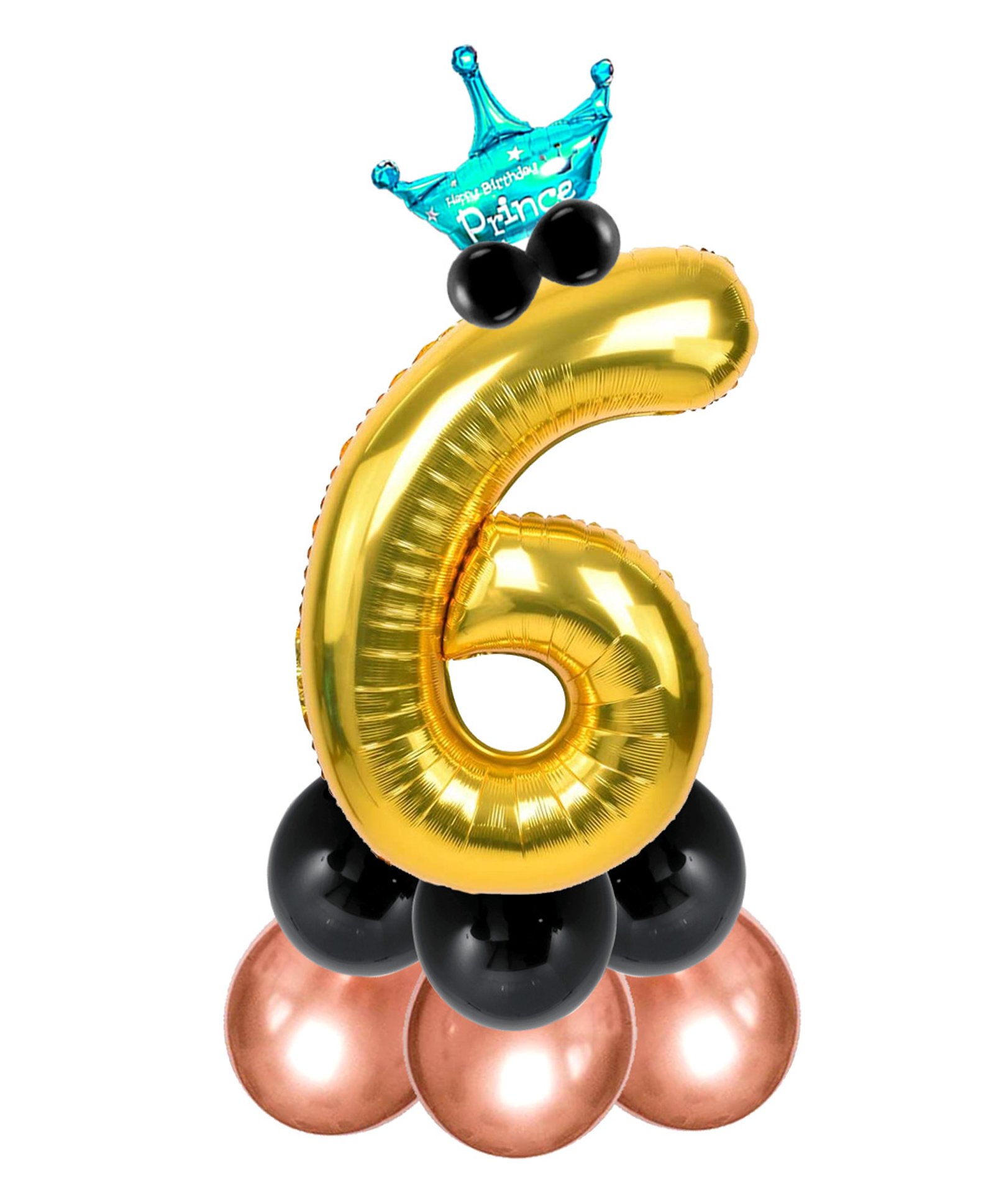 Shopperskart 6 Number Foil Balloon Golden - Pack of 13-picture-22