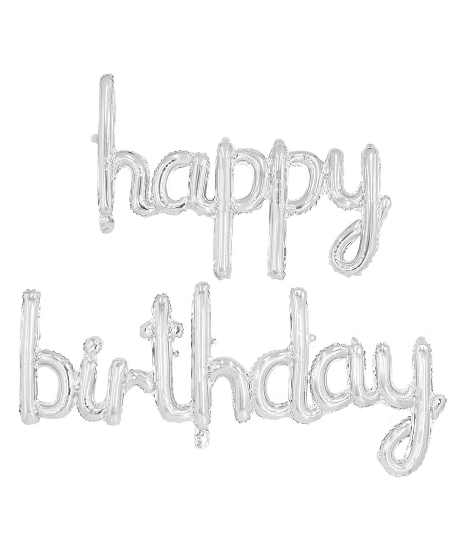 Shopperskart Happy Birthday Lower Case Cursive Letter Balloon - Silver-picture-23