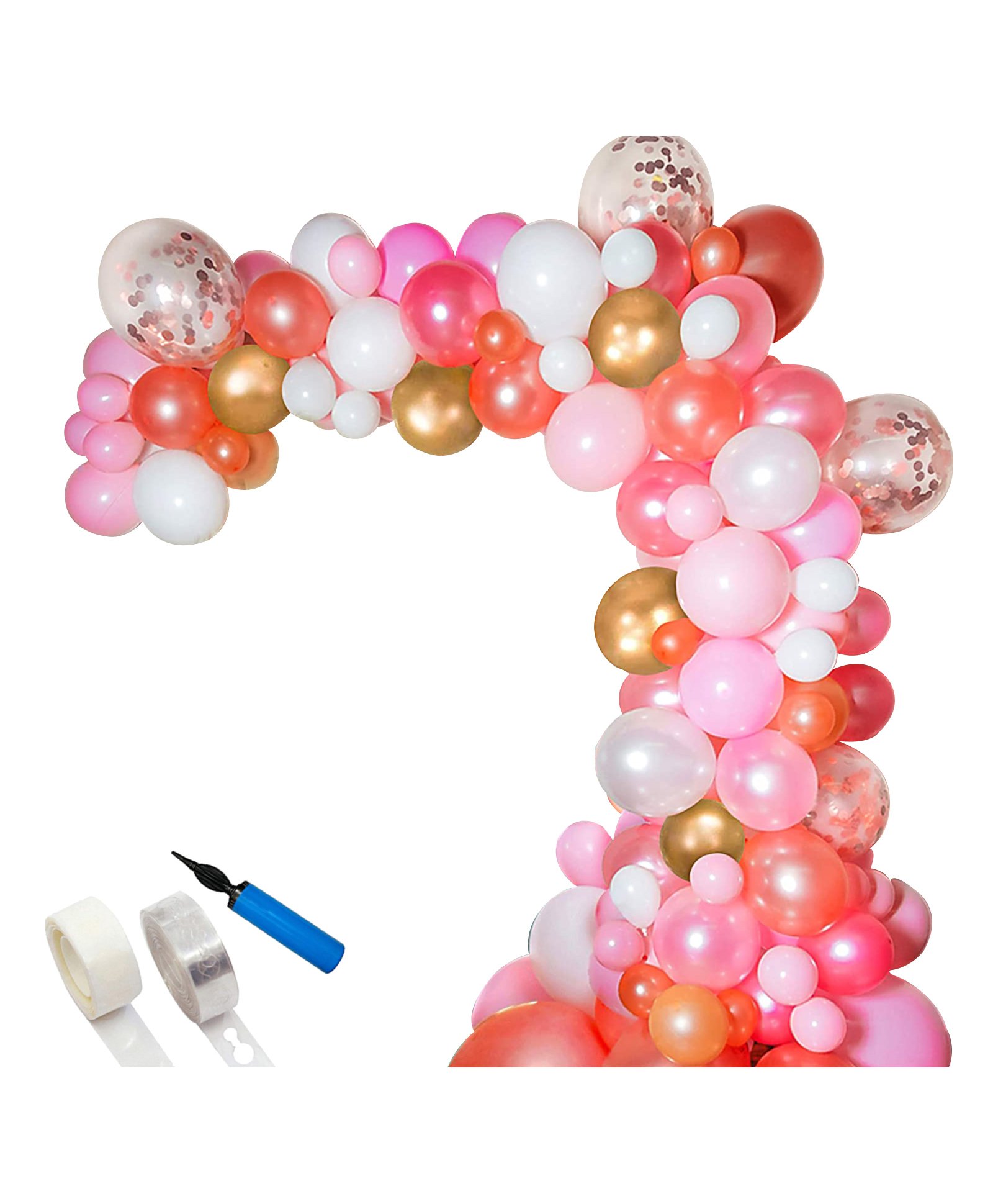 Shopperskart Balloon Arch with Chrome Confettie Metalic Balloons Combo Pink Golden - Pack Of 113-picture-19