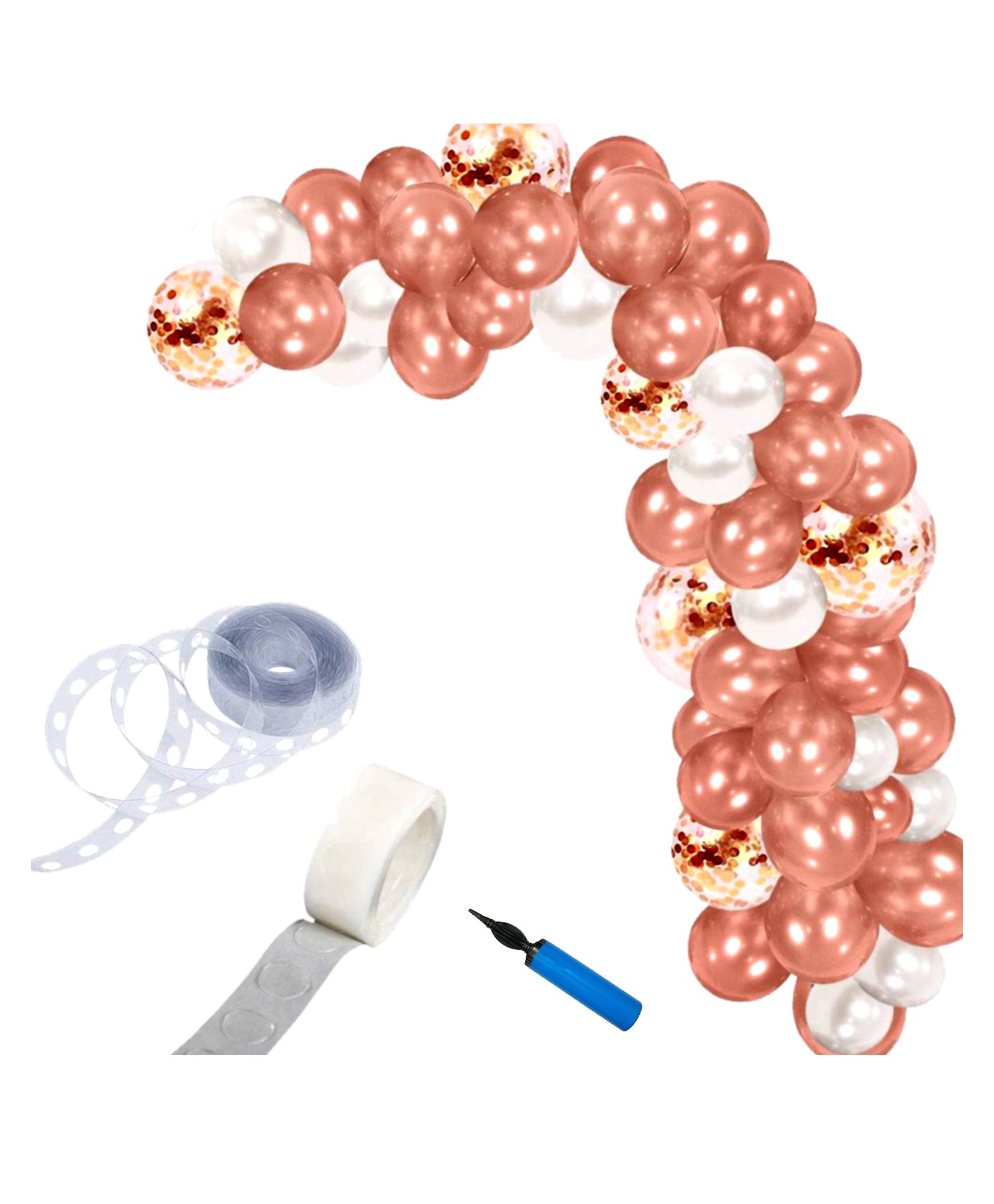 Shopperskart Balloon Arch with Chrome Confettie Metalic Balloons Combo Rose Gold - Pack Of 88-picture-22