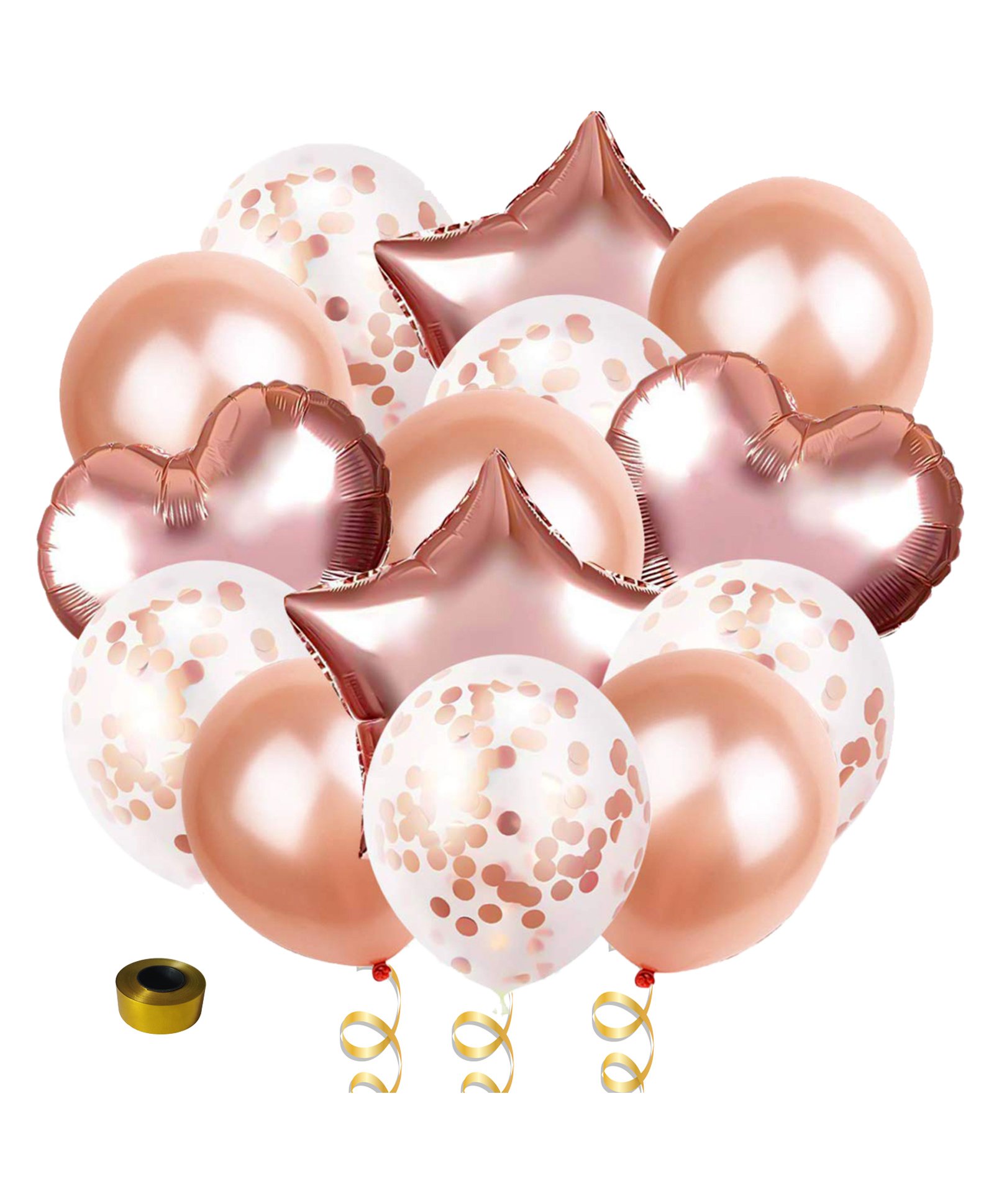 Shopperskart Chrome Confettie Star Shape Foil Balloon Royal Combo Gold - Pack Of 20-picture-16