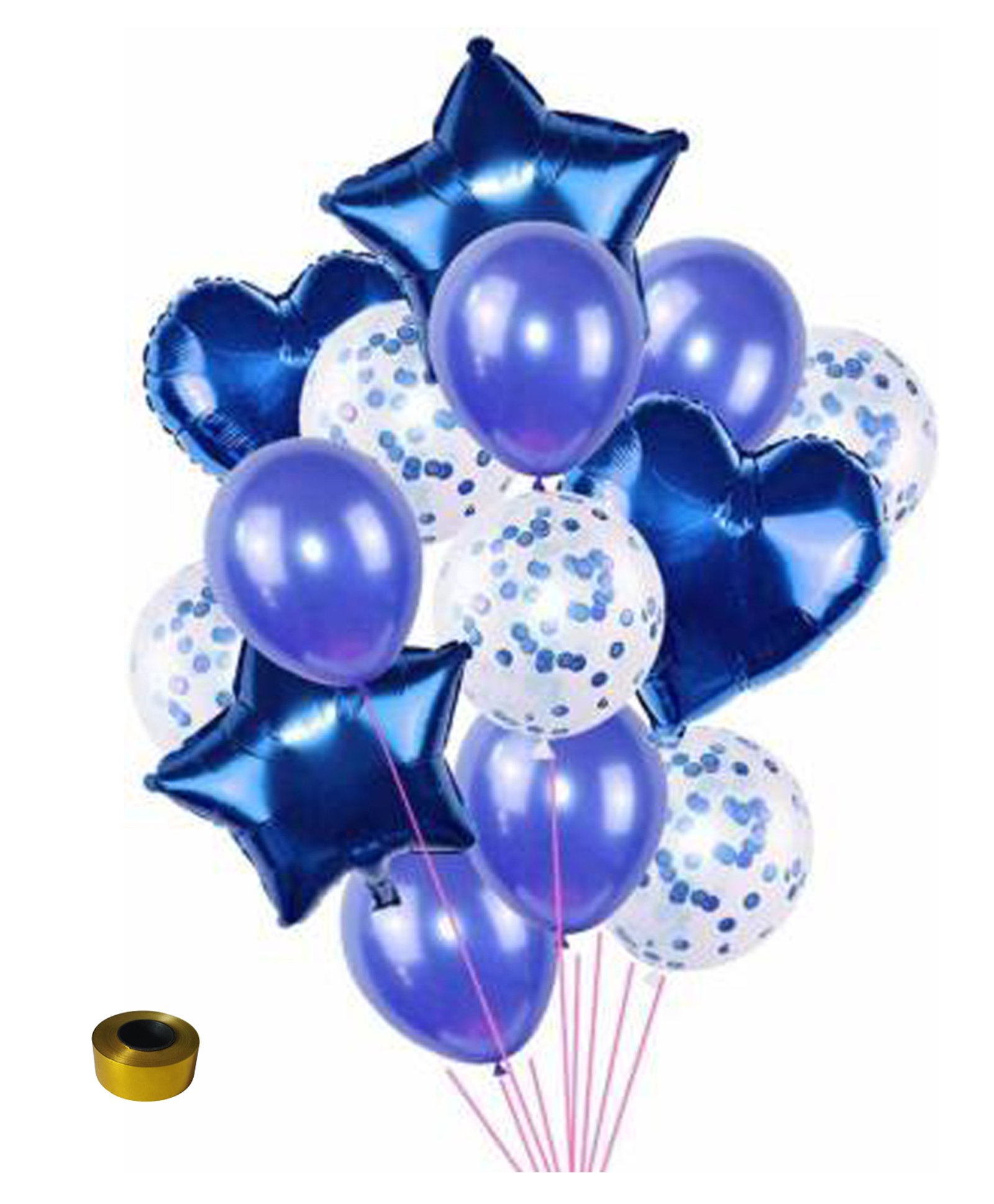 Shopperskart Chrome Confettie Star Shape Foil Balloon Combo Blue - Pack Of 20-picture-17