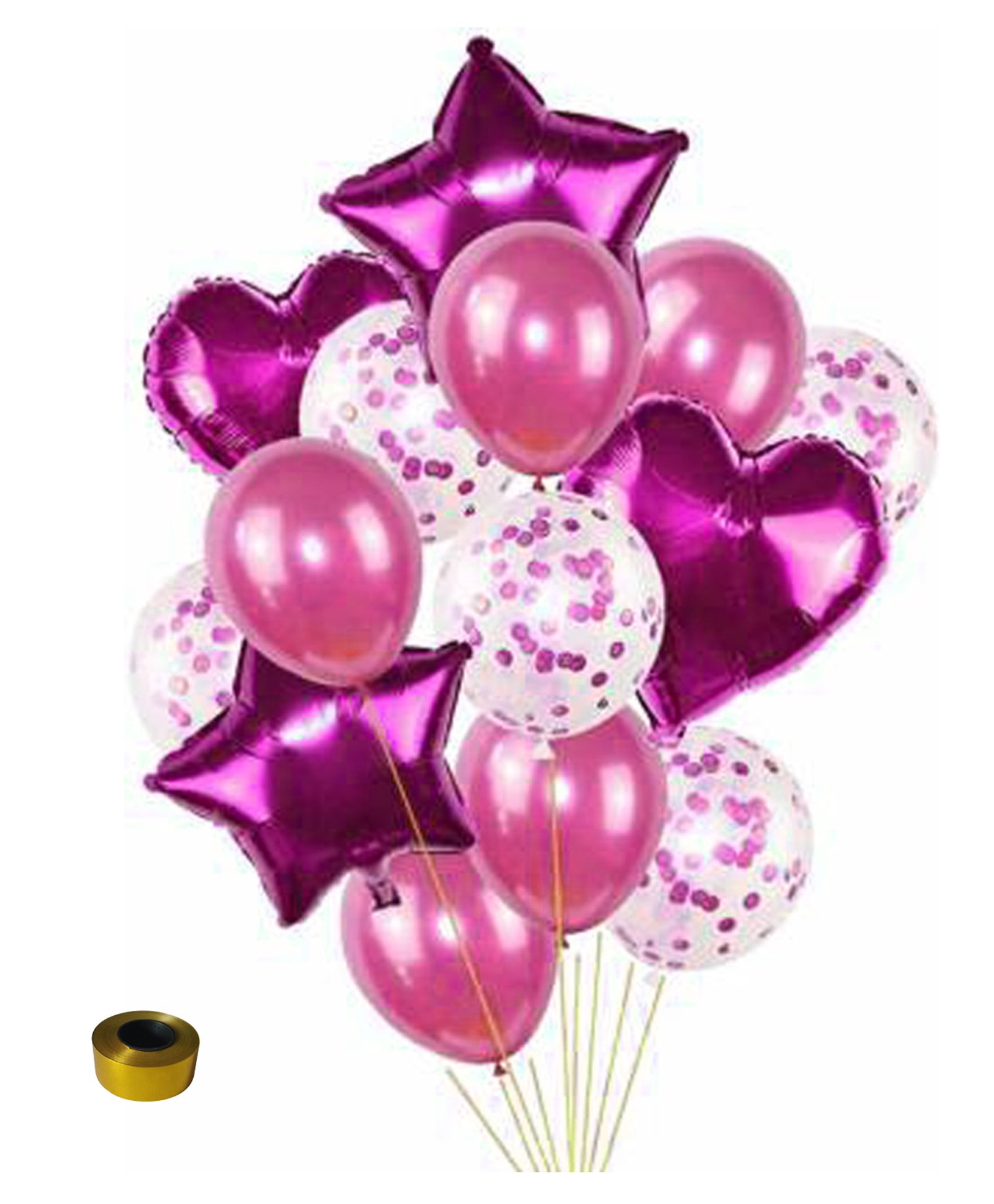 Shopperskart Chrome Confettie Star Shape Foil Balloon Combo Pink - Pack Of 20-picture-13