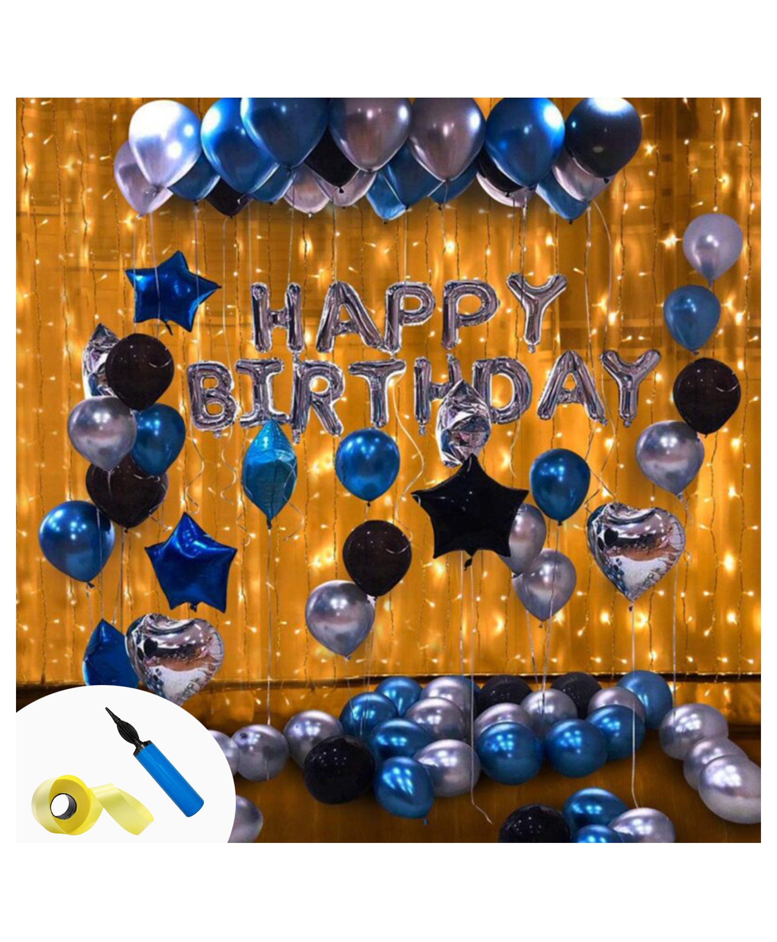 Shopperskart Happy Birthday Decoration Combo Silver - Pack Of 102-image-28