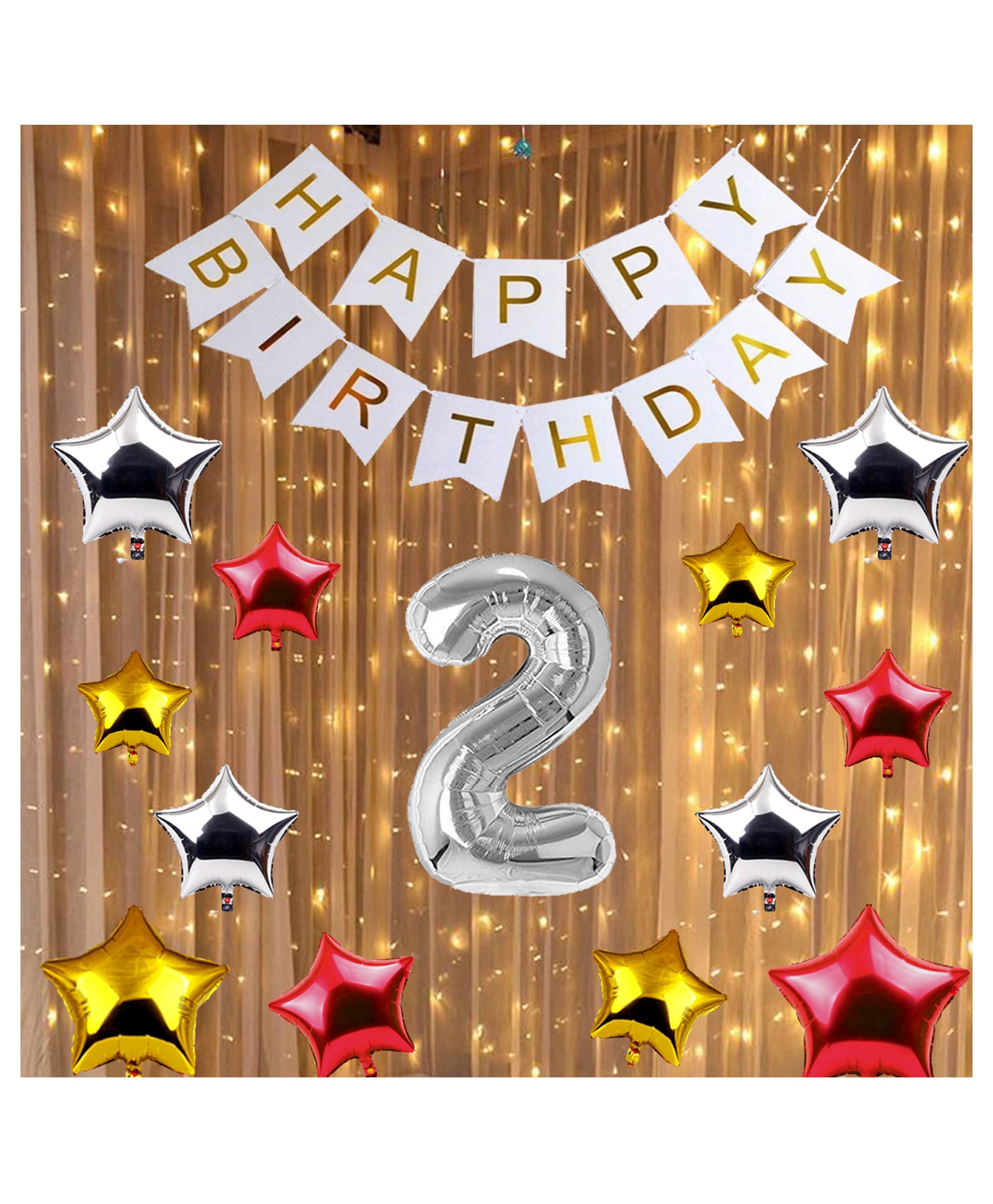Shopperskart 2nd Happy Birthday Party Decoration Silver - Pack of 28-image-20