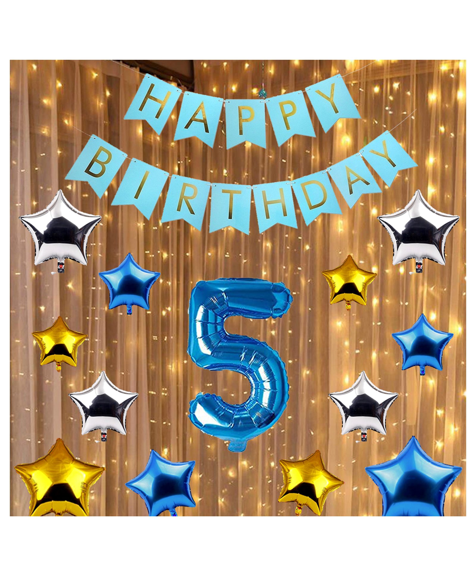 Shopperskart 5th Happy Birthday Combo Decoration Blue - Pack of 28-image-33