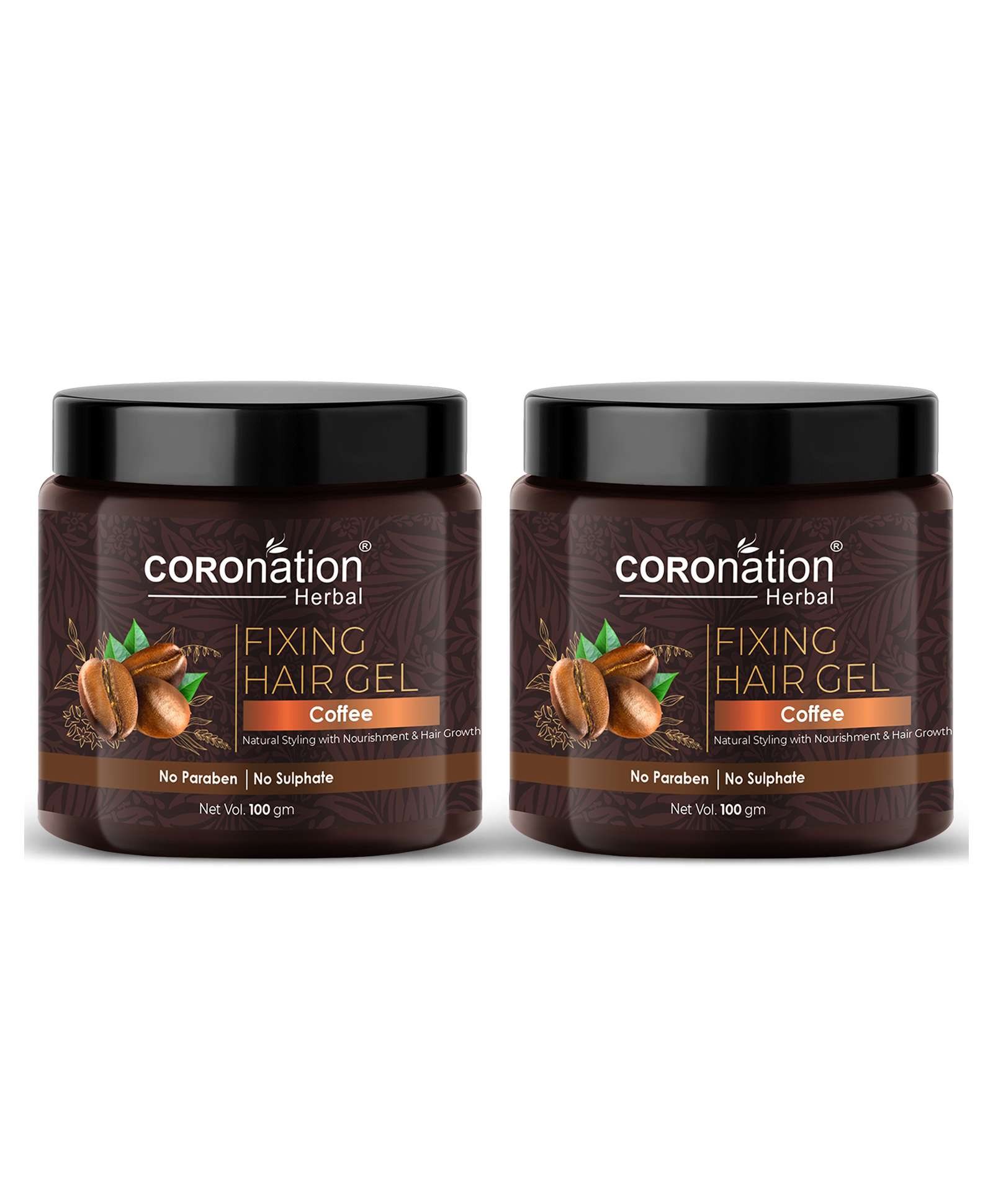 Coronation Herbal Coffee Fixing Hair Gel Bottles Pack of 2 - 100 gm Each  Online in India, Buy at Best Price from  - 10257927