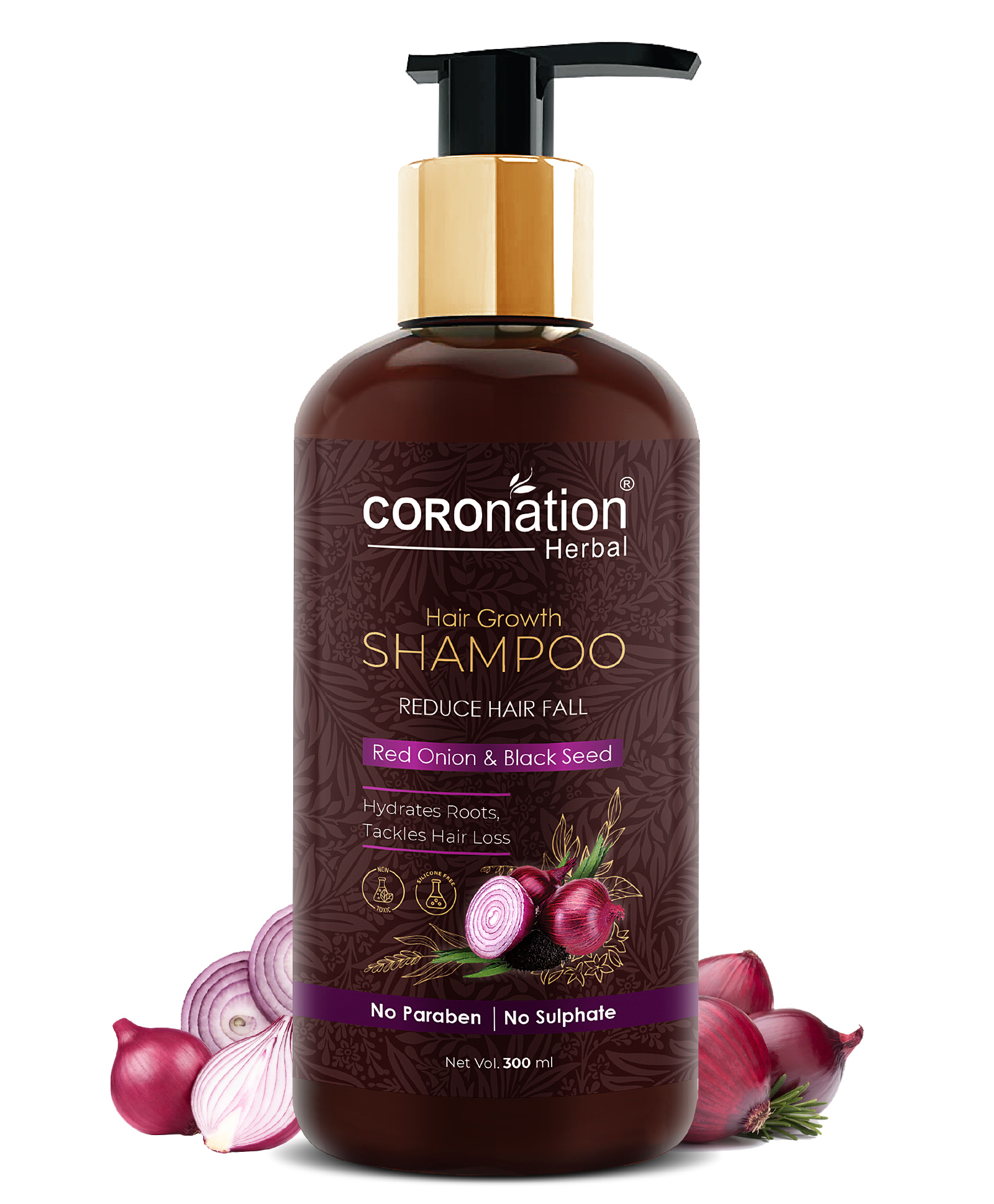 COROnation Herbal Red Onion and Black Seed Hair Growth Shampoo - 300 ml  Online in India, Buy at Best Price from  - 10257960