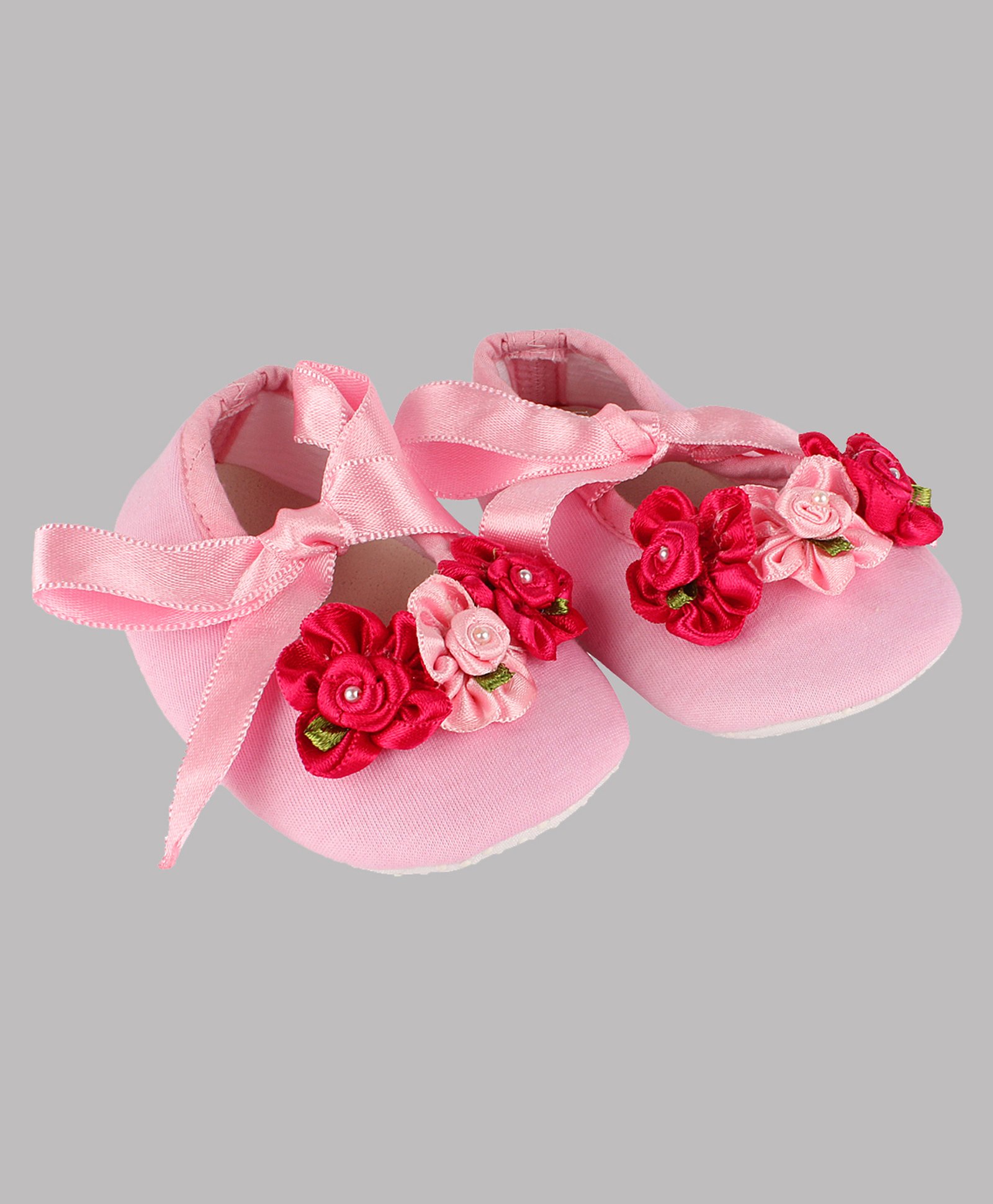 Daizy Floral Detailing Booties - Baby Pink-image-36