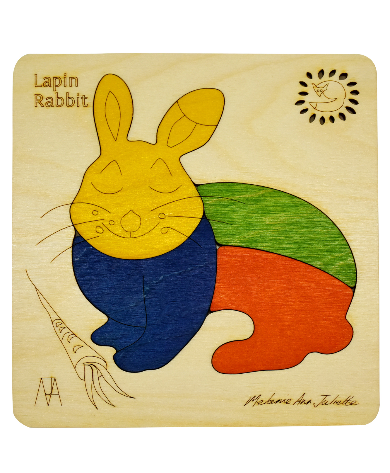 Ekoplay Lapin Rabbit Wooden Board Puzzle Multicolour - 4 Pieces-image-20