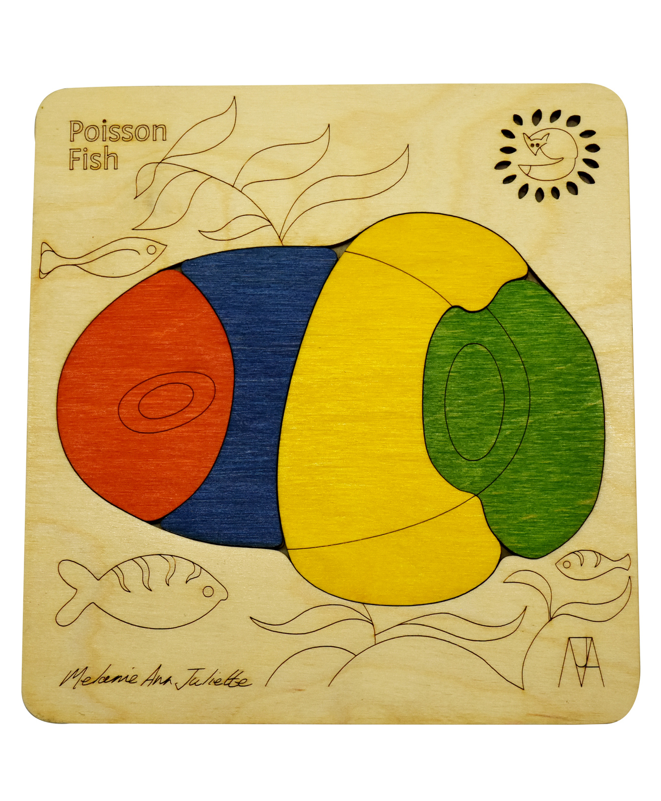 Ekoplay Poison Fish Wooden Board Puzzle Multicolour - 4 Pieces-image-39
