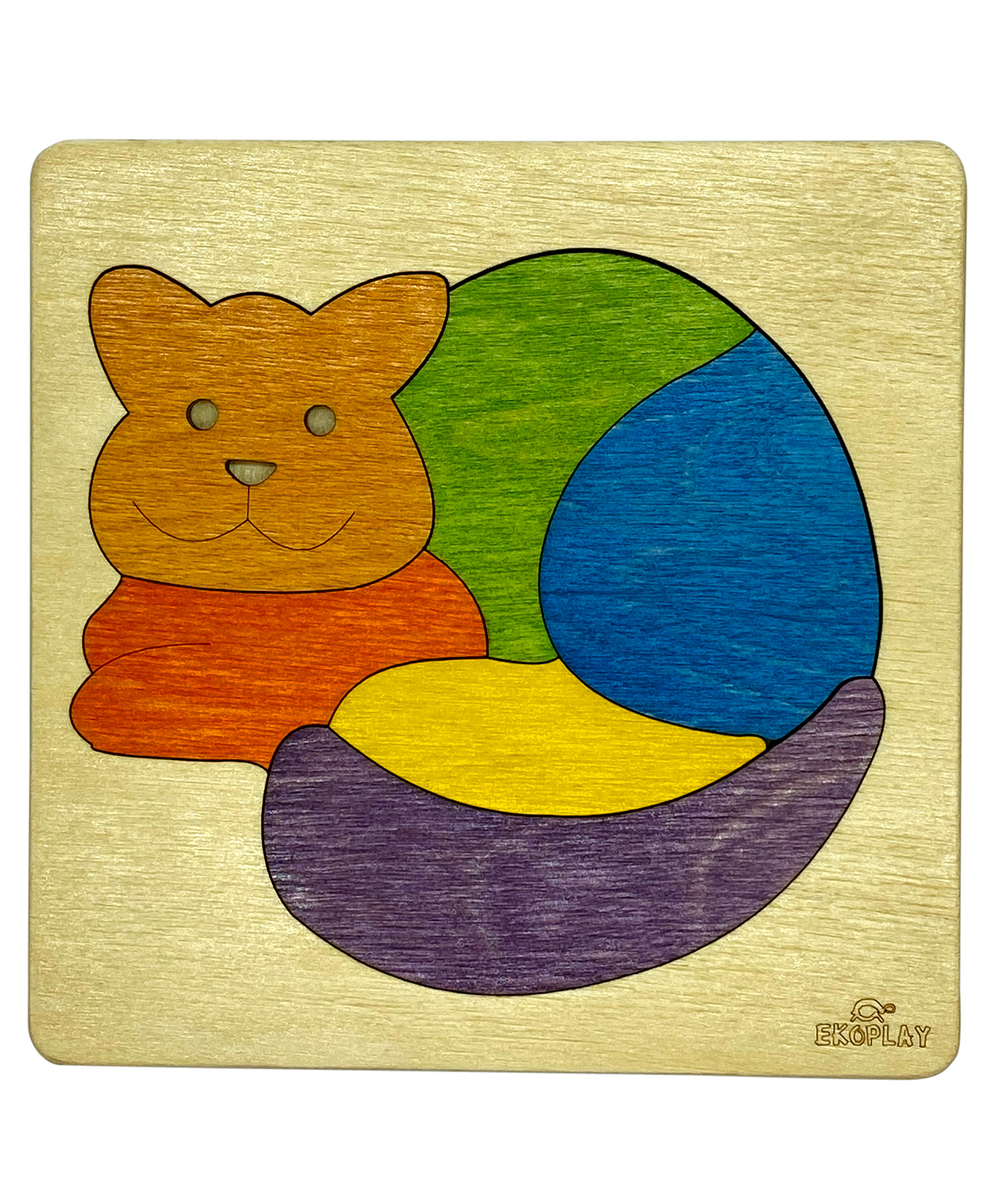 Ekoplay Meow Meow Cat Wooden Board Puzzle Multicolour - 6 Pieces-picture-15