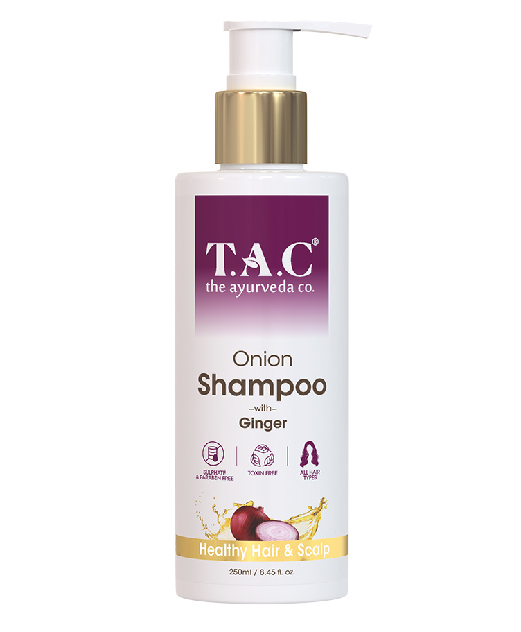 TAC - The Ayurveda Co. Onion Hair Shampoo | Power of Red Onion & Ginger |  For Hair Growth and Hair Fall Control - 250ml Online in India, Buy at Best  Price
