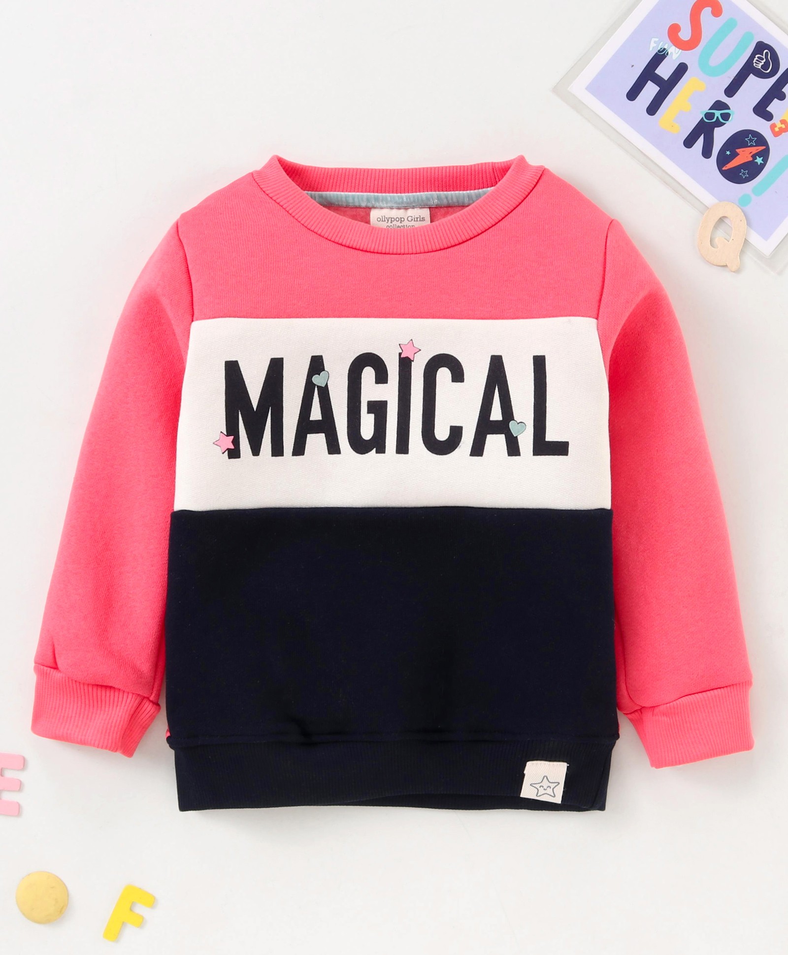 Ollypop Full Sleeves Sweatshirts Magical Print - Rose Pink-picture-3