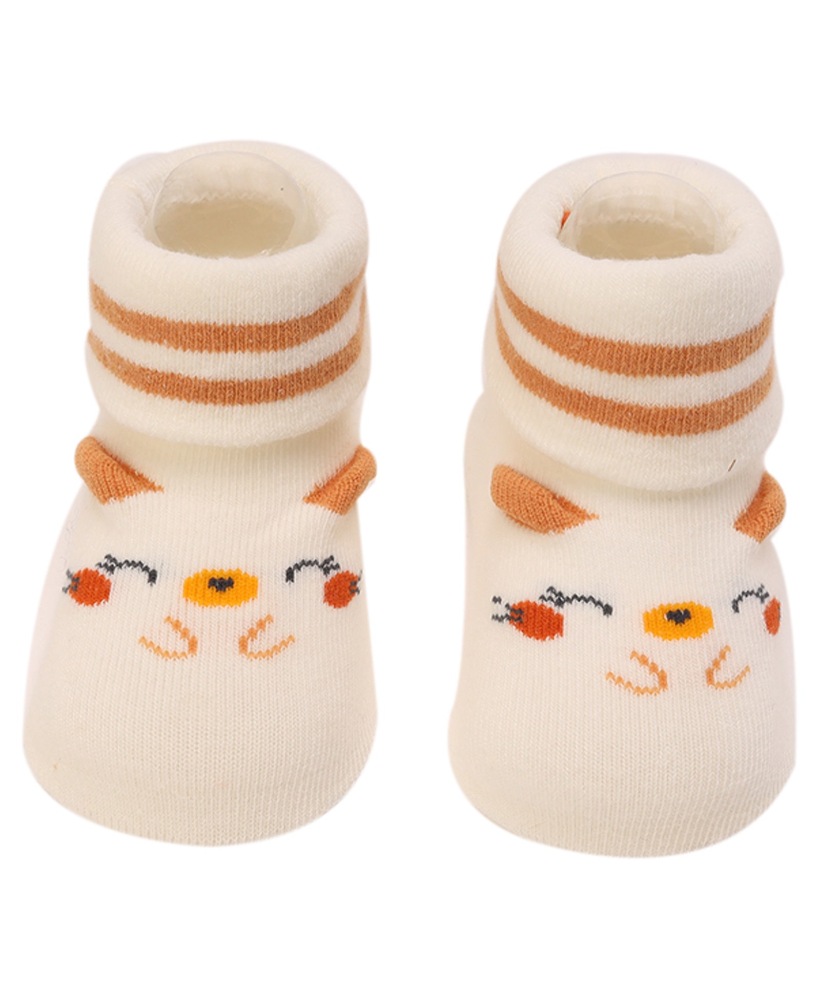 Yellow Bee Pig Design Anti-Skid Socks - White-image-8