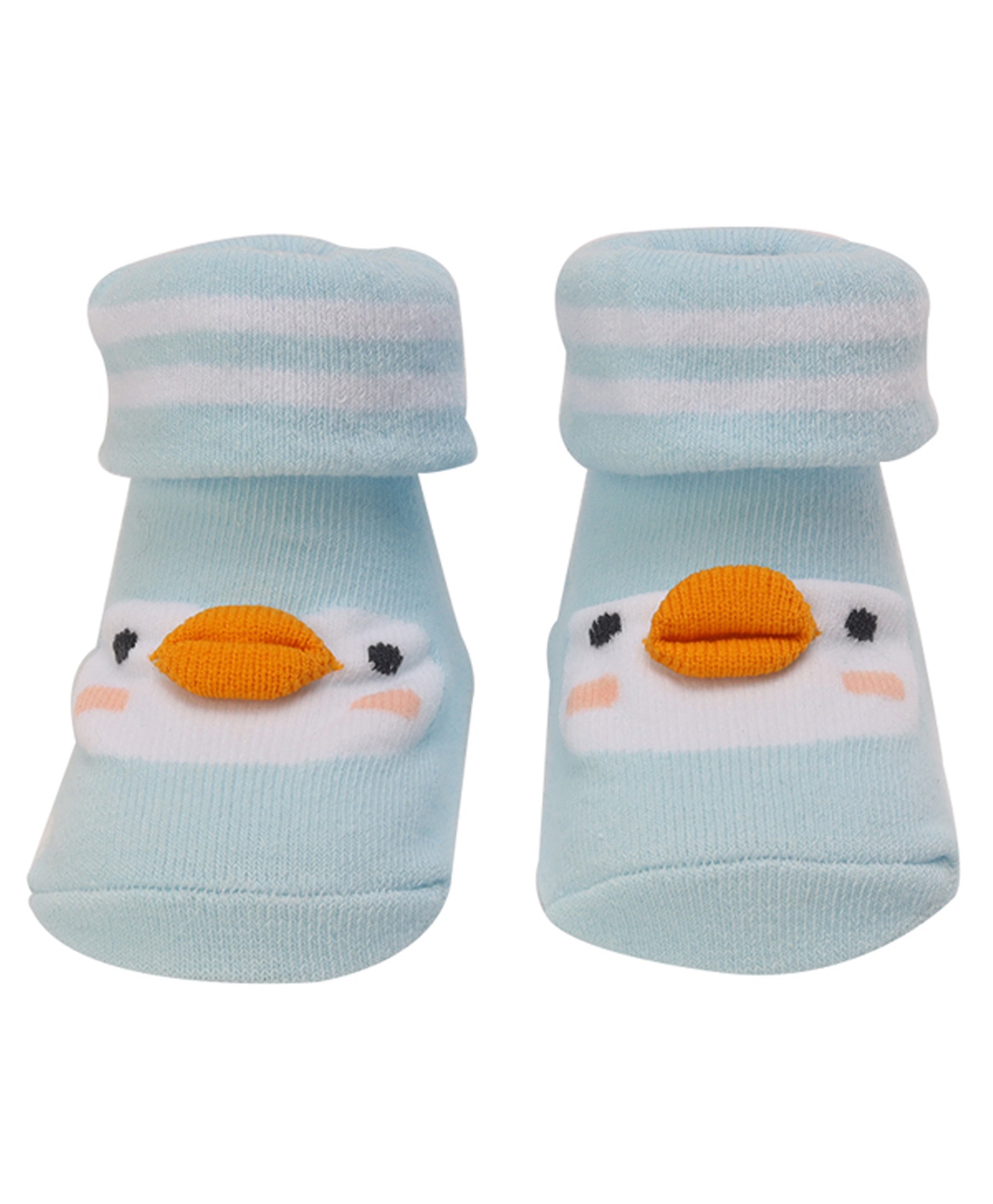 Yellow Bee Duck Design Anti-Skid Socks - Blue-picture-1
