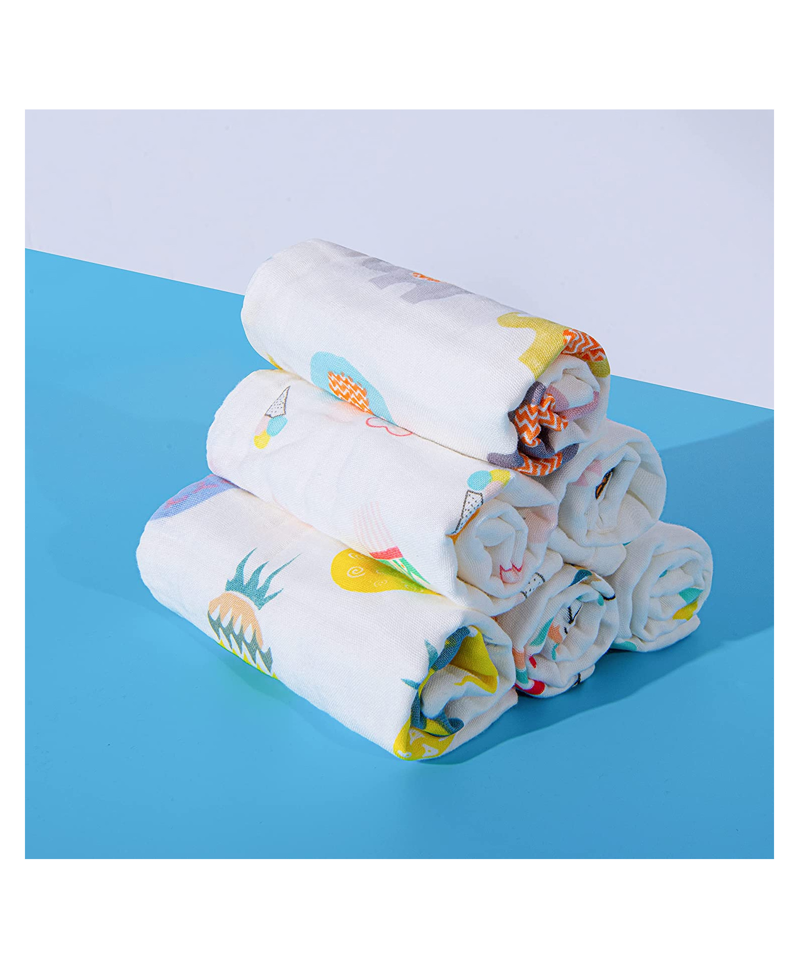 Elementary Reusable Muslin Cotton Square Nappy Set Large Pack of 4 (Colour May Vary)-image-30