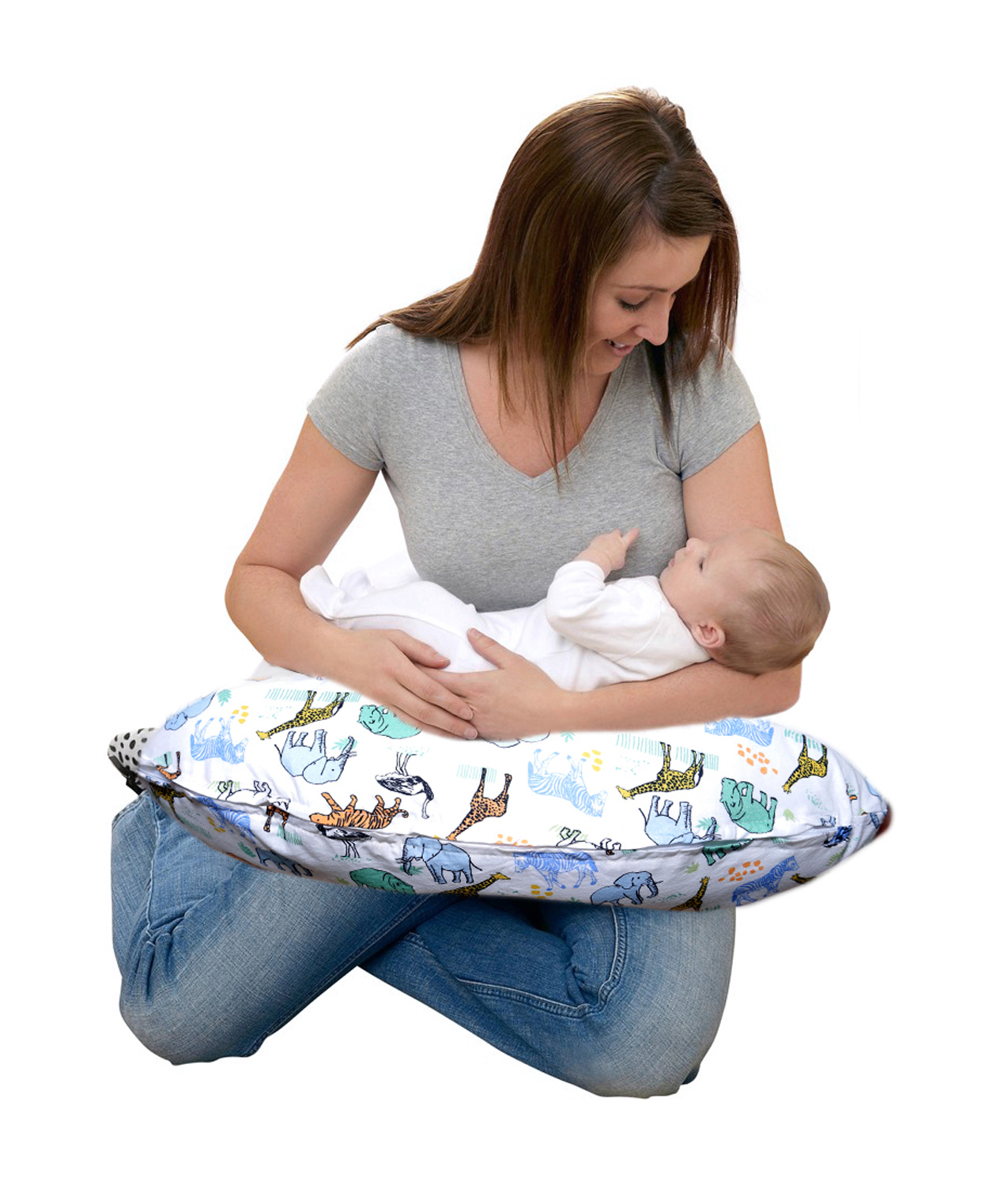 Elementary 100% Cotton Portable Nursing & Feeding Pillow Jungle Safari Print - Multicolour-image-38