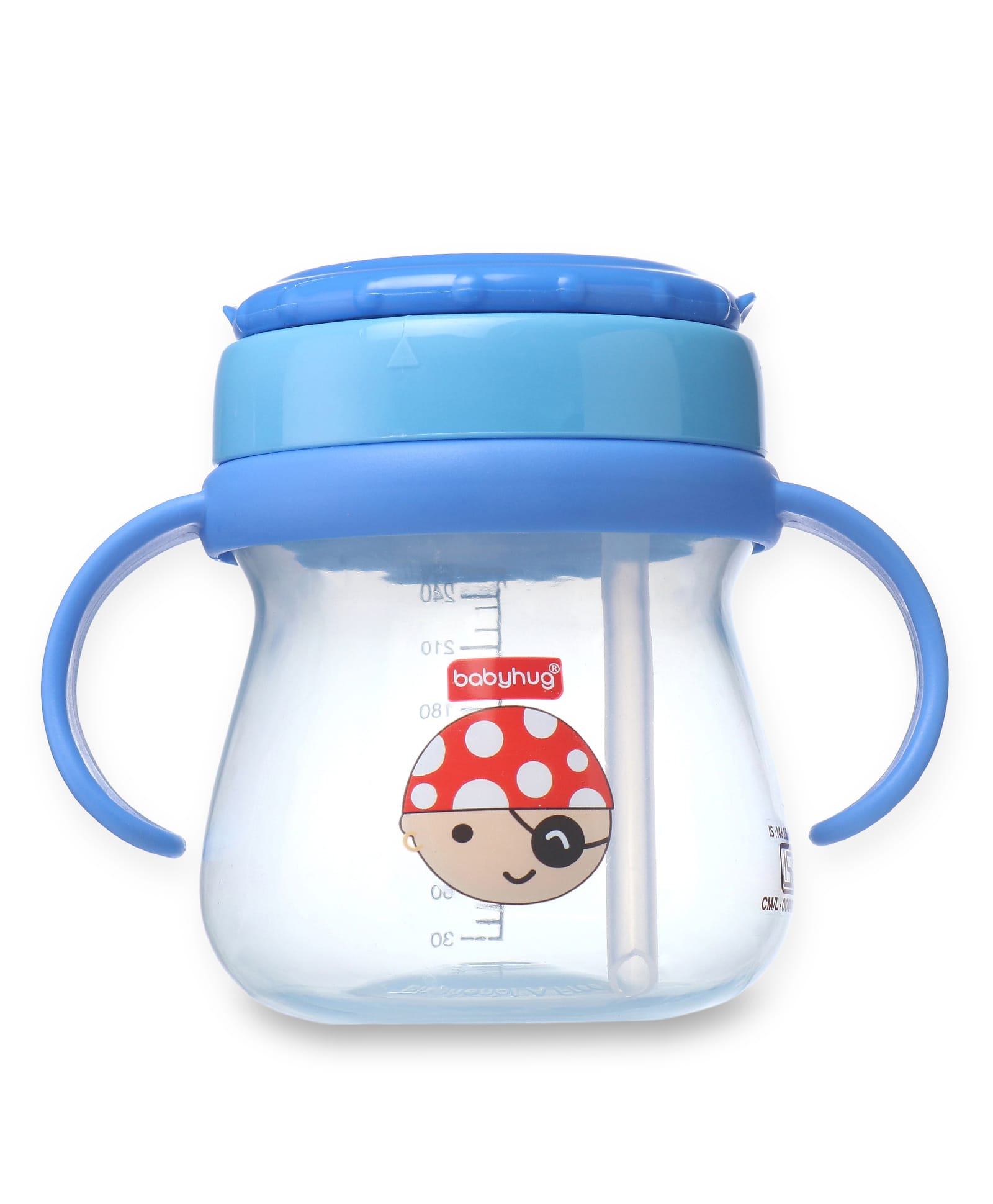 Babyhug Swipey Straw Sipper With Handle Pirate Print  Blue - 250 ml-picture-18