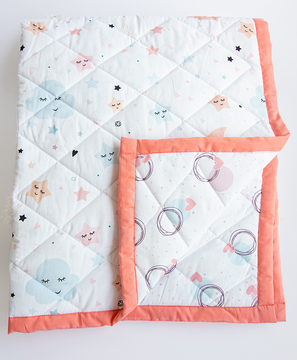 Yellow Doodle Reversible Comfort Quilt - Peach-picture-21