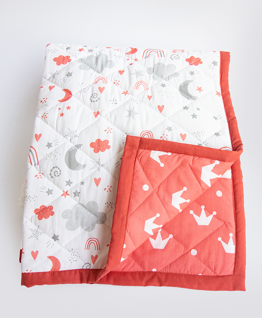 Yellow Doodle Reversible Comfort Quilt - Red-picture-17