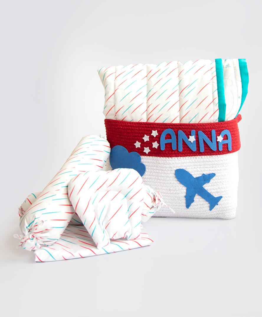 Yellow Doodle Doodle Rain Organic Bedding Gift Basket - Multicolor-image-24