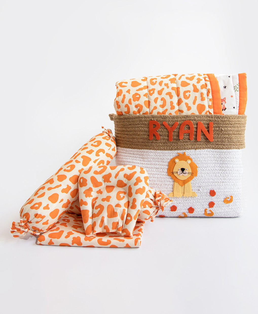 Yellow Doodle Wild and Free Organic Bedding Gift Basket - Orange-picture-5