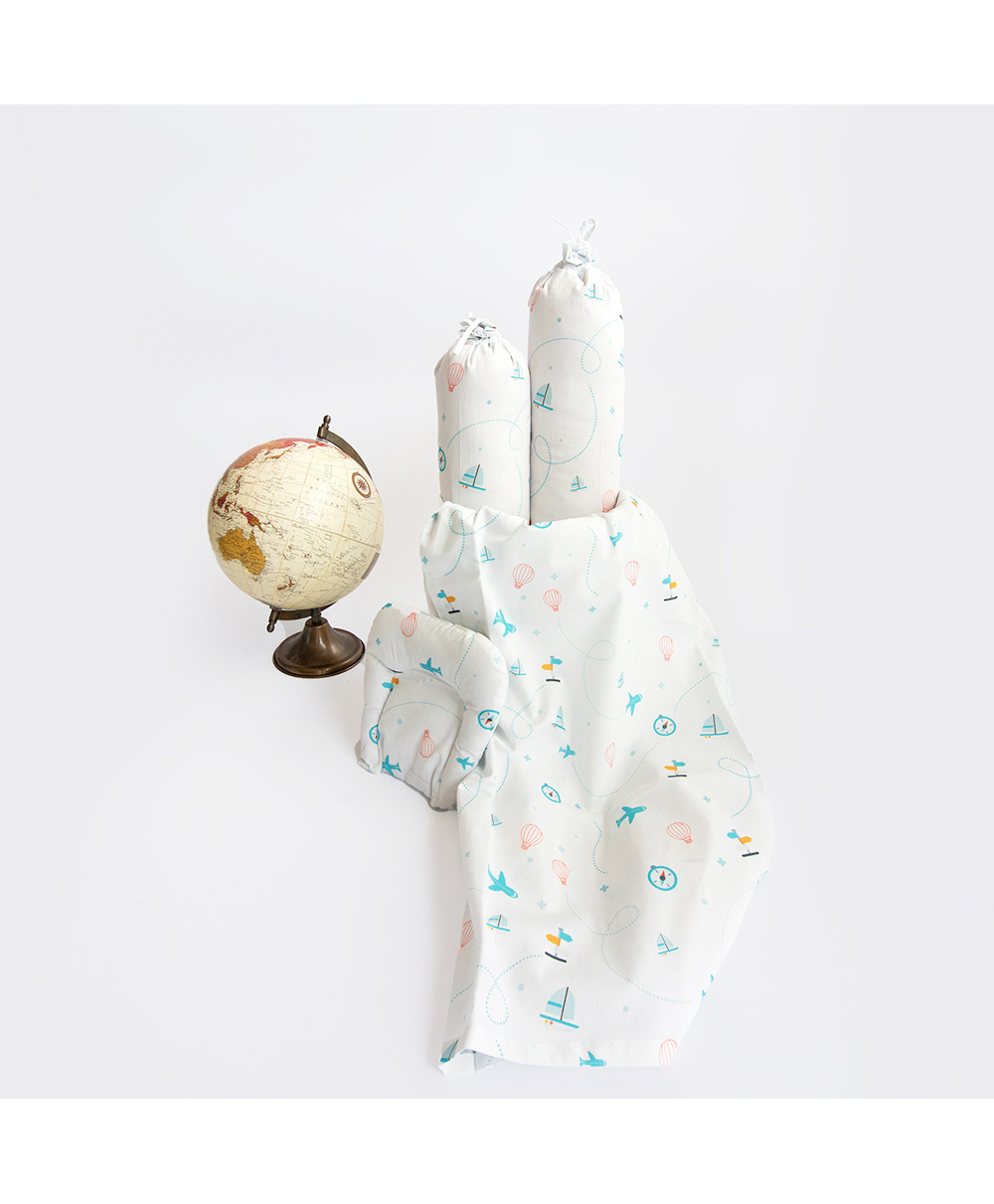 Yellow Doodle Lil Travellers Organic Bedding Gift Basket - Blue-image-7