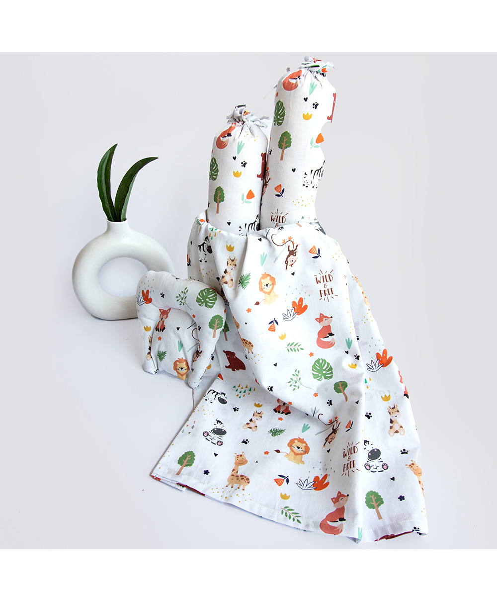 Yellow Doodle Baby Animals Organic Bedding Gift Basket - Multicolor-image-32