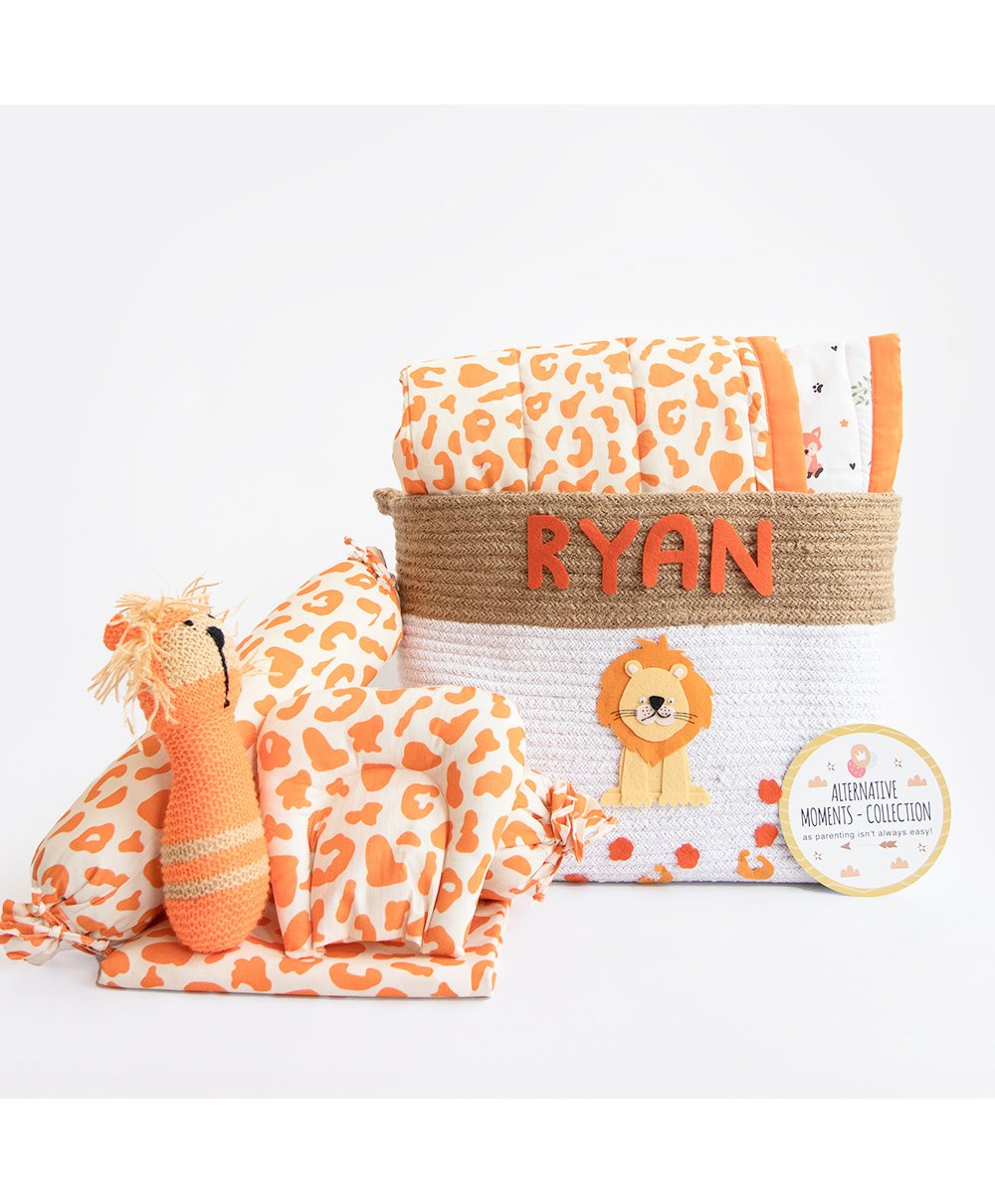 Yellow Doodle Wild and Free Organic Bedding Gift Basket - Orange-image-33