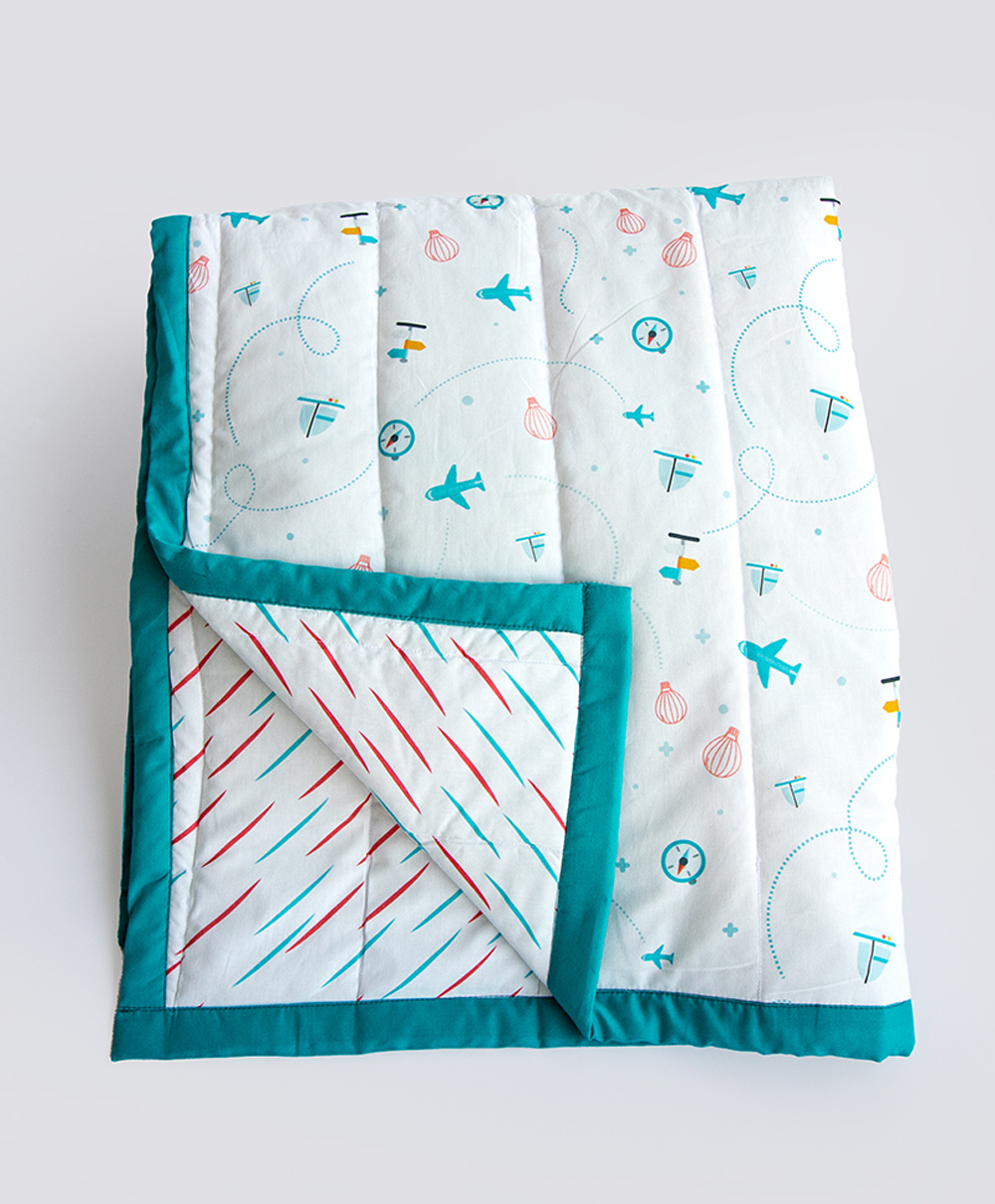 Yellow Doodle Superbaby Organic Cotten Bedding Gift Basket - Blue-image-38