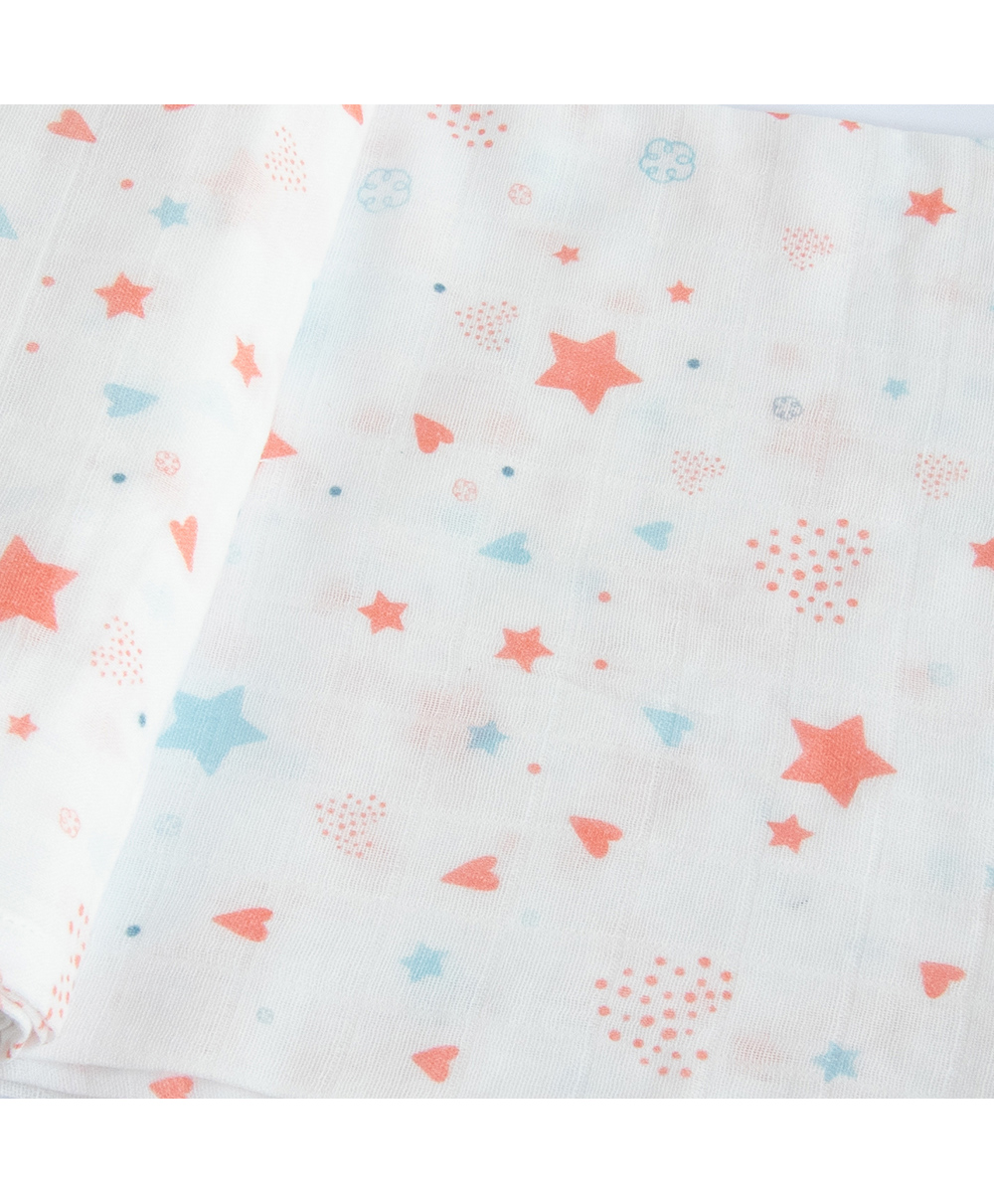 Yellow Doodle Organic Cotton Swaddle Wrappers - Pink-image-12