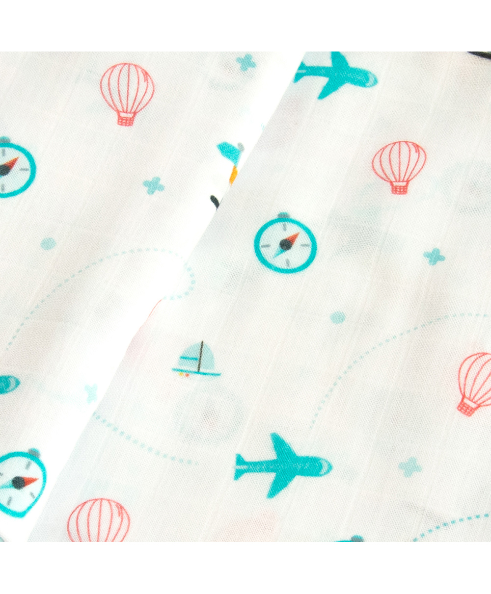 Yellow Doodle Organic Cotton Swaddle Wrappers - Blue-picture-37