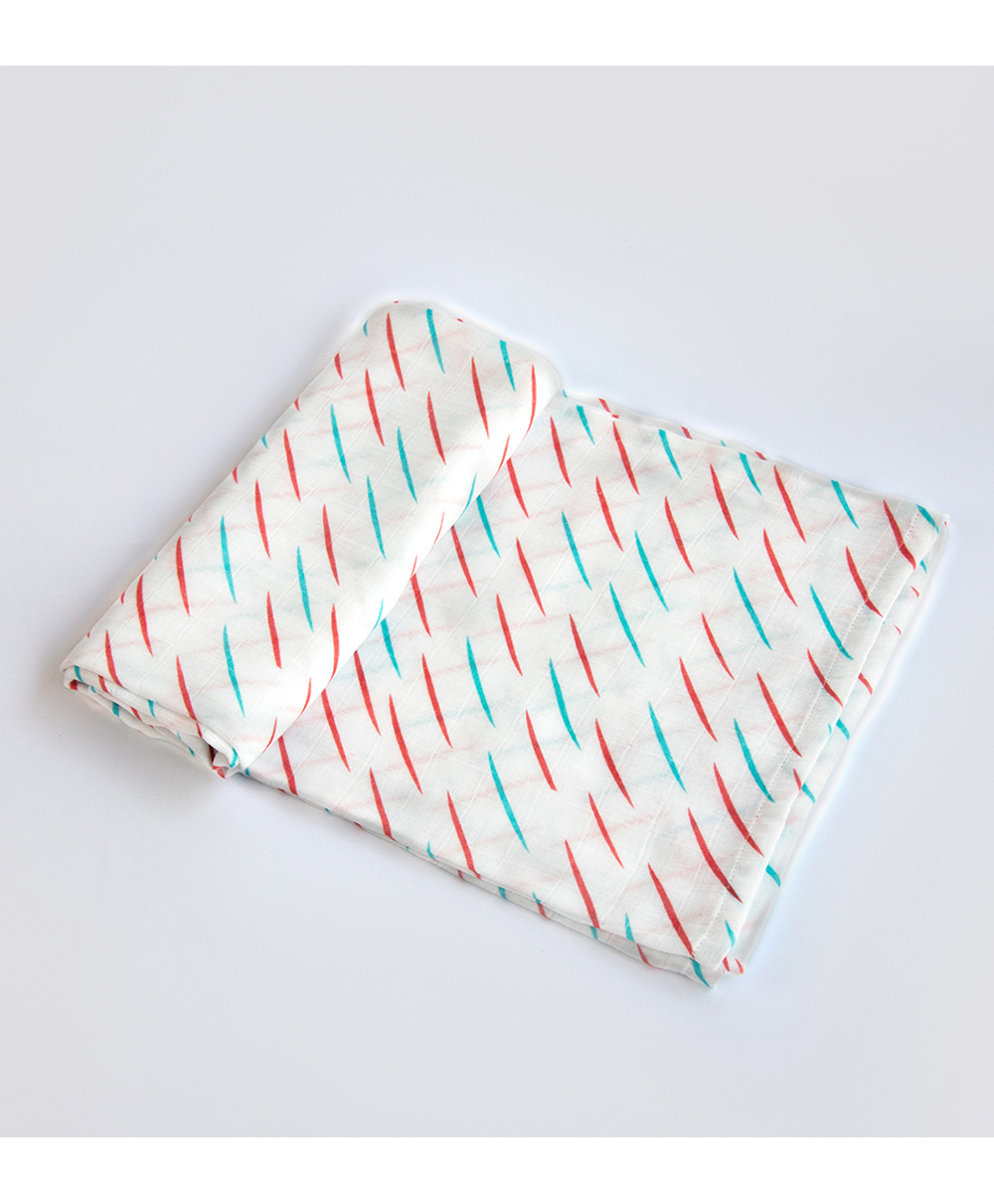Yellow Doodle Organic Cotton Swaddle Wrappers Pack of 2 - Blue-picture-17