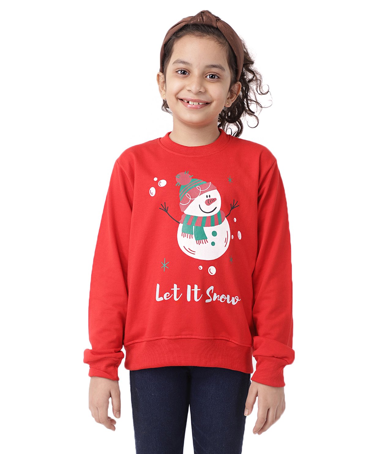 Ninos Dreams Christmas Snowman Printed Full Sleeves Sweatshirt - Red-image-0