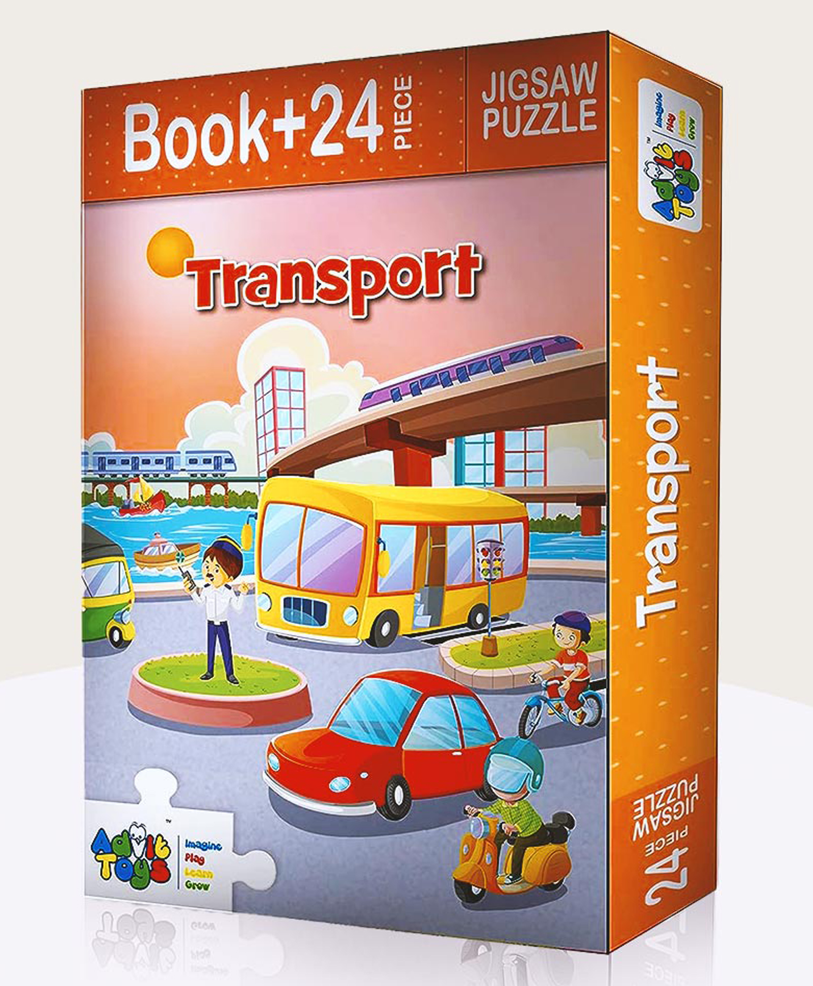Advit Toys Transport Puzzle And Book Multicolour - 24 Pieces-image-6