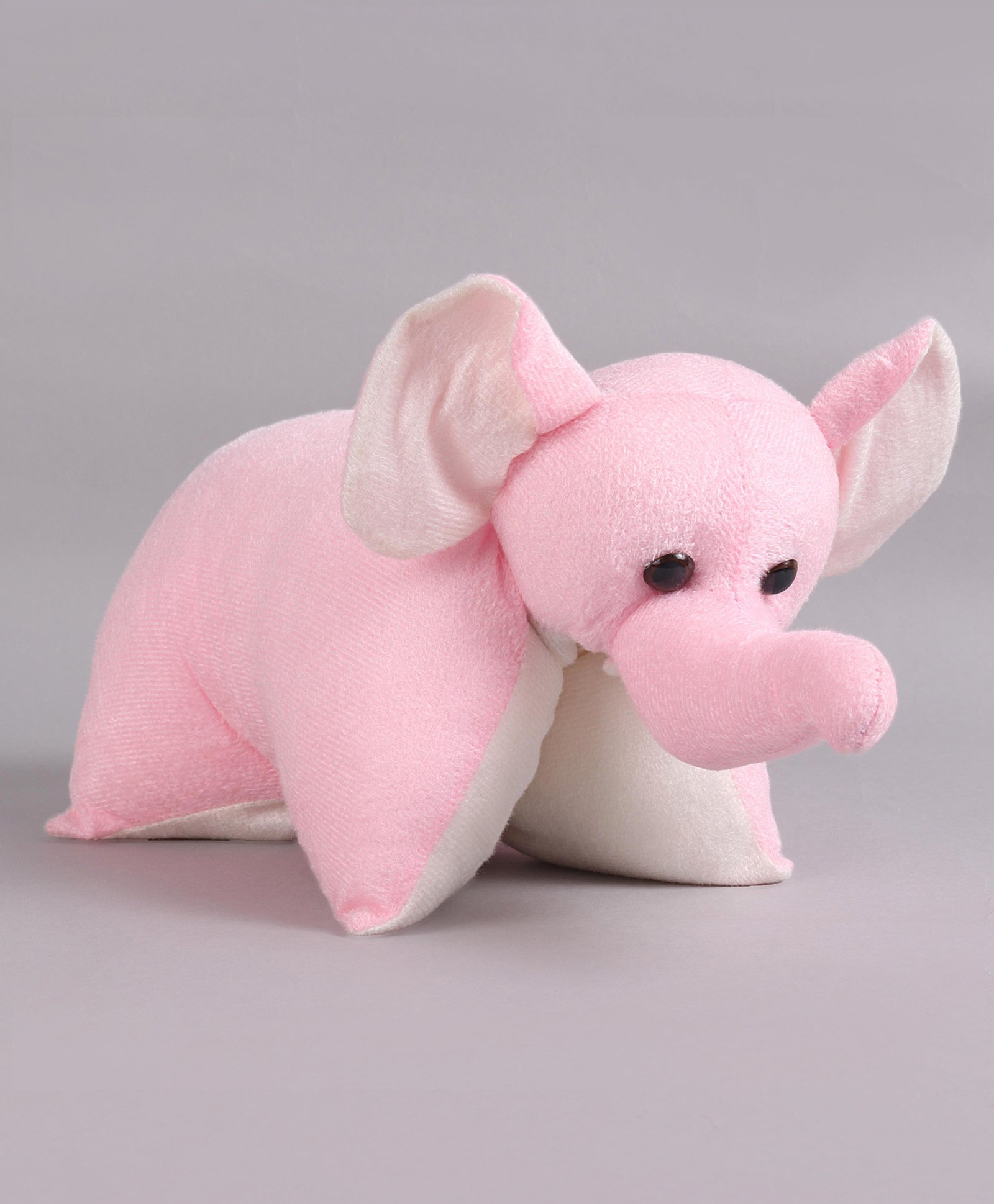 IR Elephant Soft Toy Cum Pillow Pink & White - Height 15 cm-picture-21