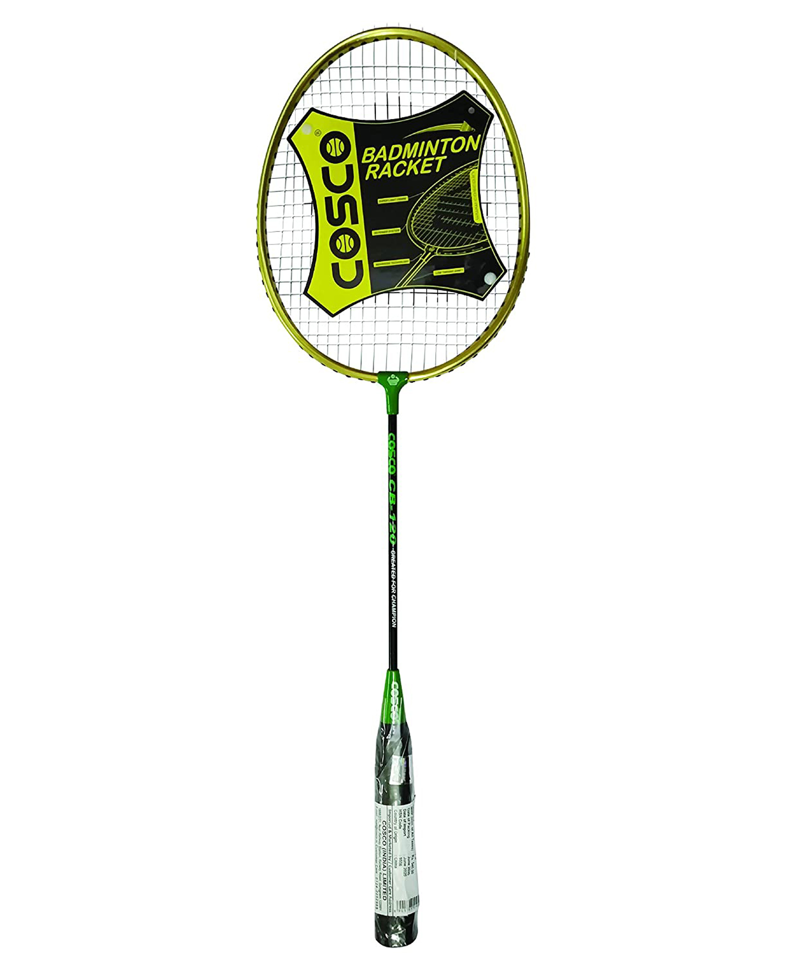 COSCO CB120 Tempered Steel and Aluminium Strung Badminton Racquet - Black Green-image-46