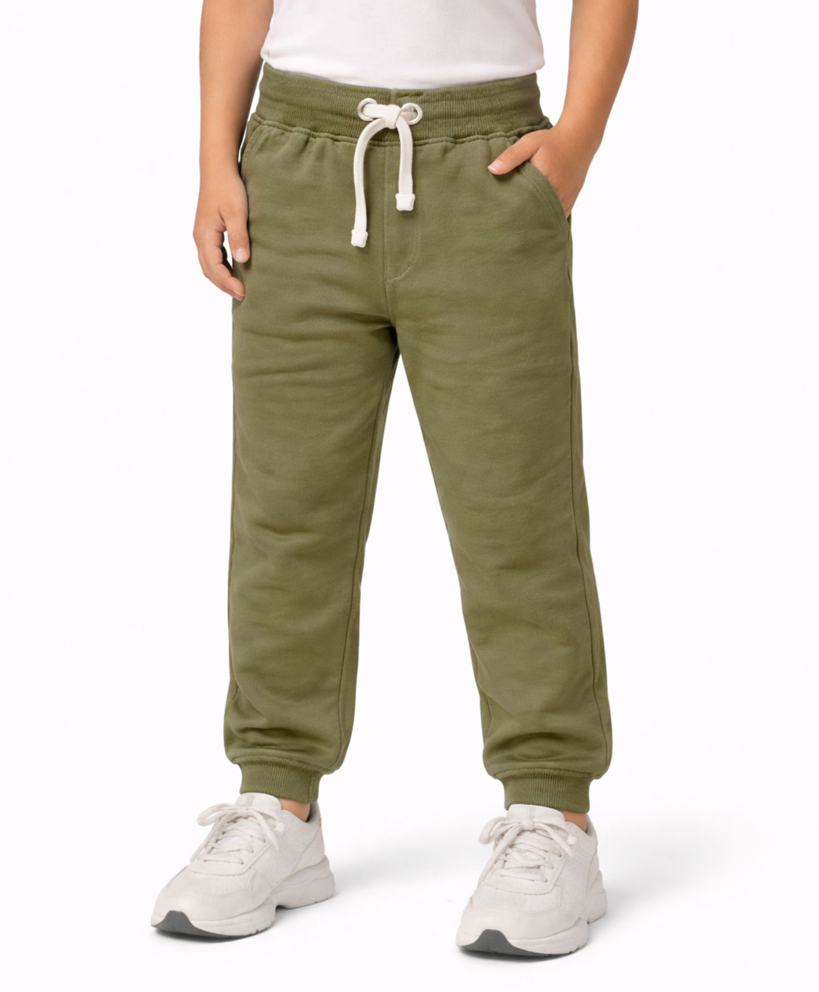 Zion Boys Full Length Solid Track Pants- Green-picture-17