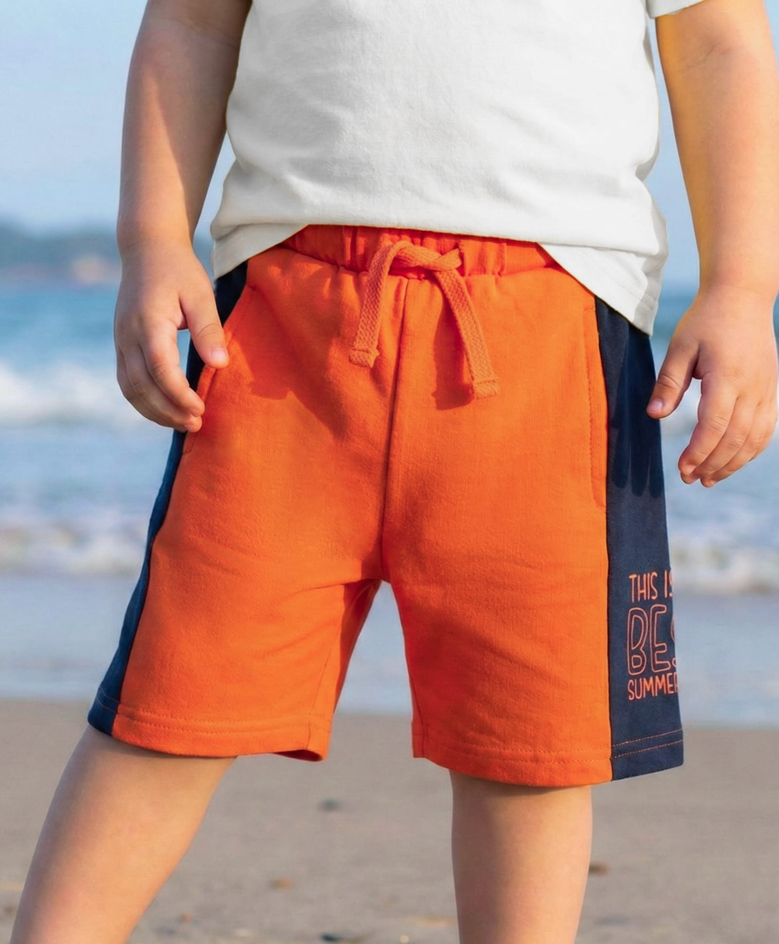 Babyoye Knee Length Shorts Text Print - Orange-image-39
