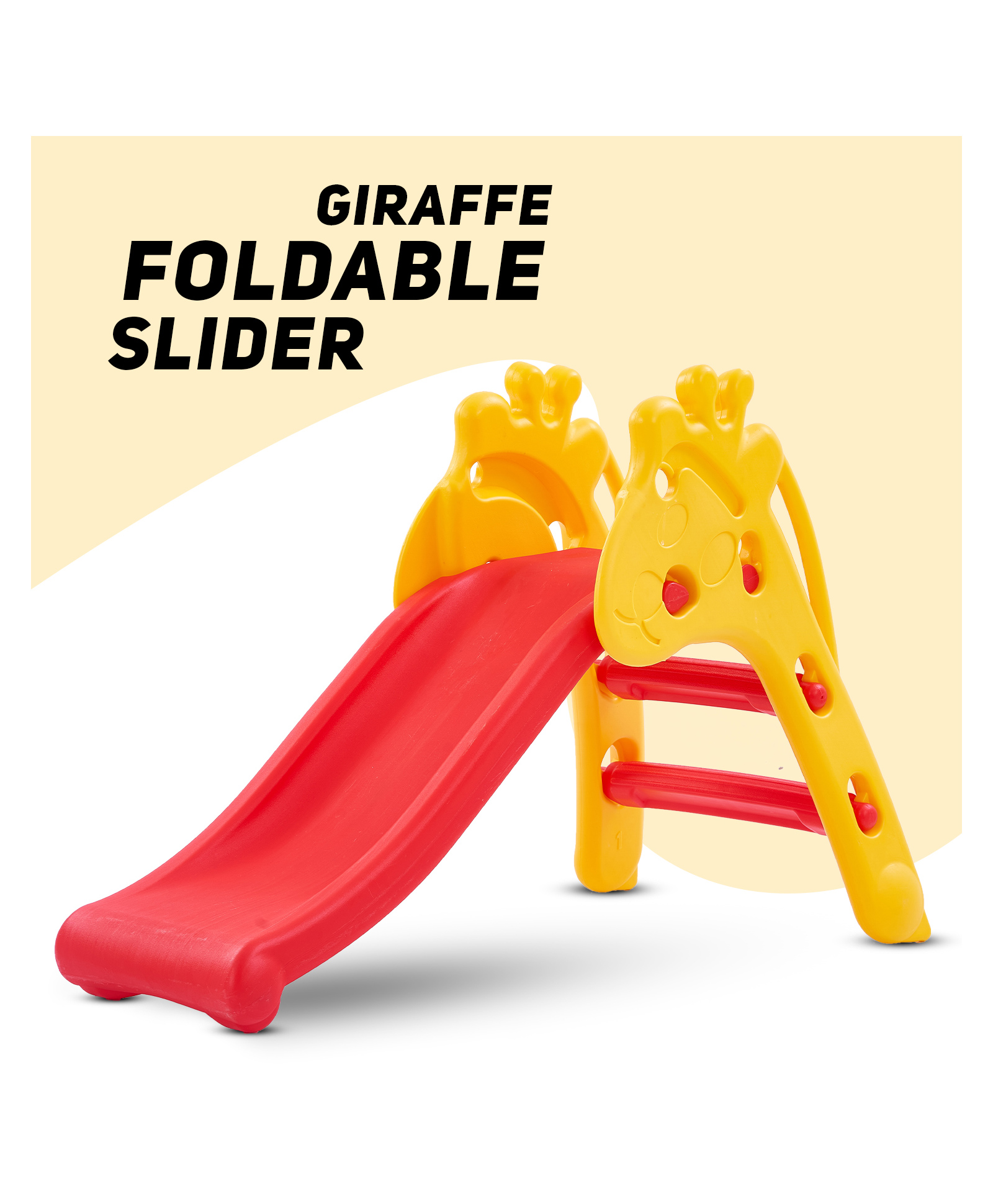 Baybee Foldable Giraffe Garden Slide - Red Yellow-image-8