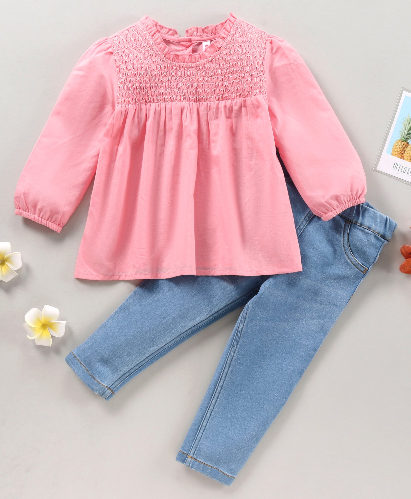 Buy Babyhug Full Sleeves Smocked Solid 