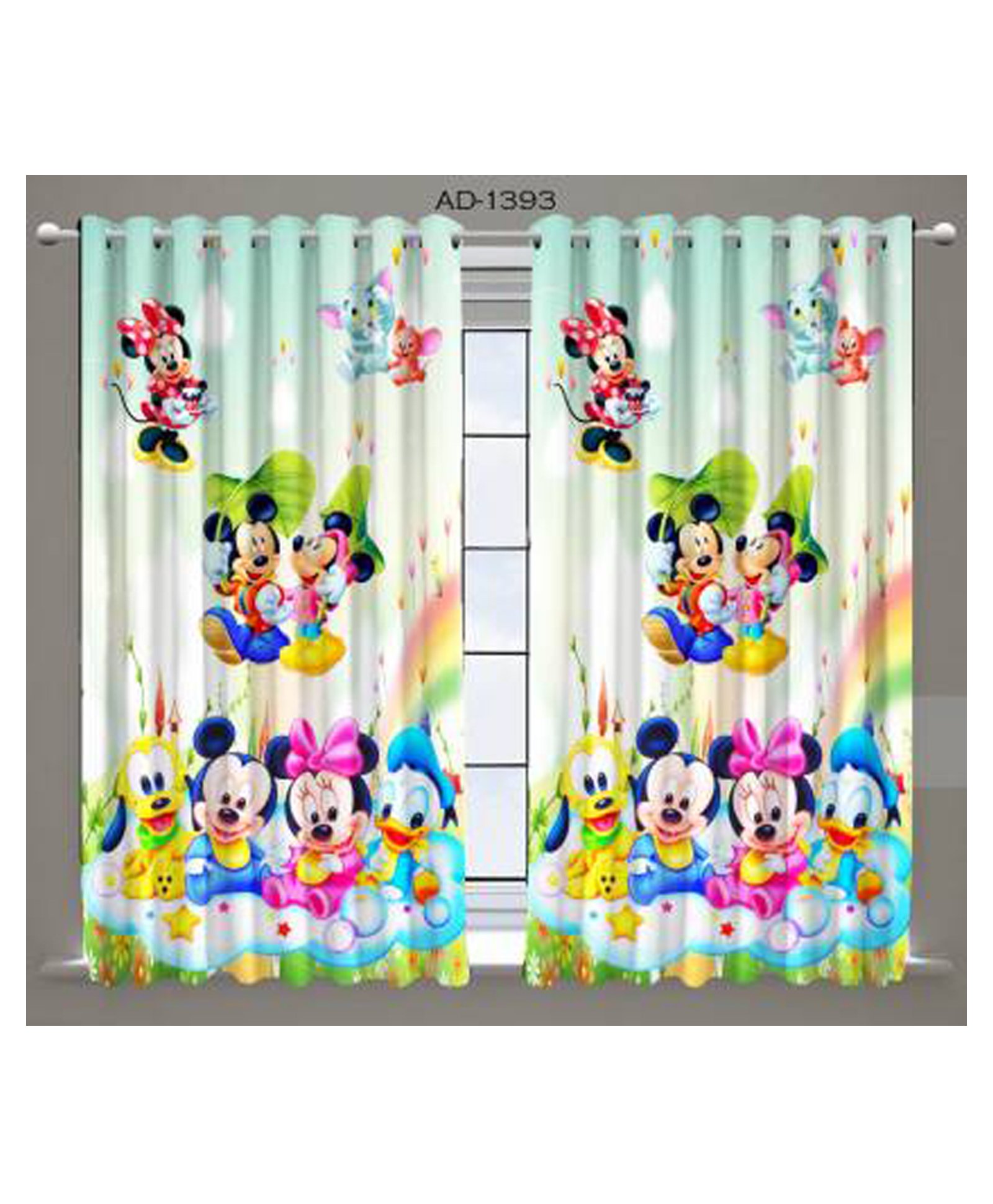 Muren Digital Cartoon Printed Window Curtains PackMuren Digital Cartoon Printed Door Curtains Pack of 2 - Multicolor  of 2 - Multicolor-image-5