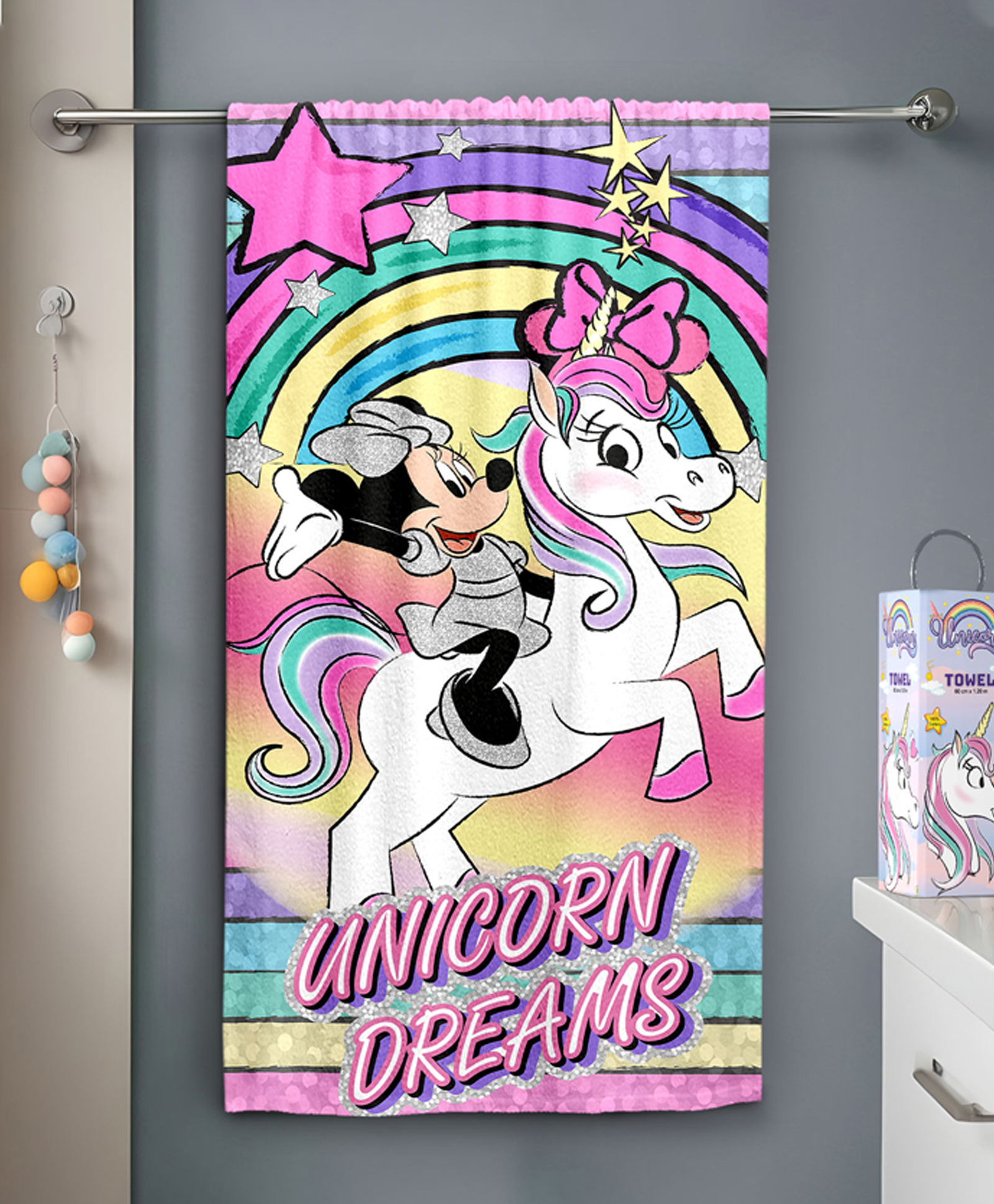 Sassoon Disney Unicorn Printed Bath Towel With Gift Box - Multicolor-picture-12