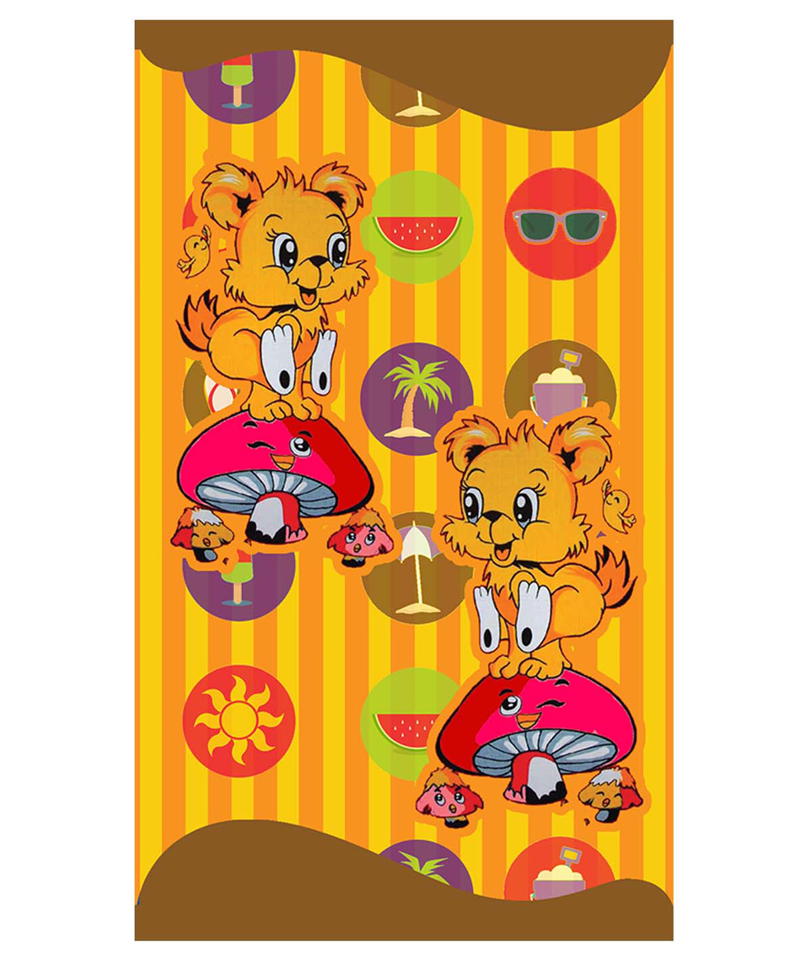Sassoon 100% Cotton 300 GSM Kids Cartoon Bath Towel - Multicolor-image-12
