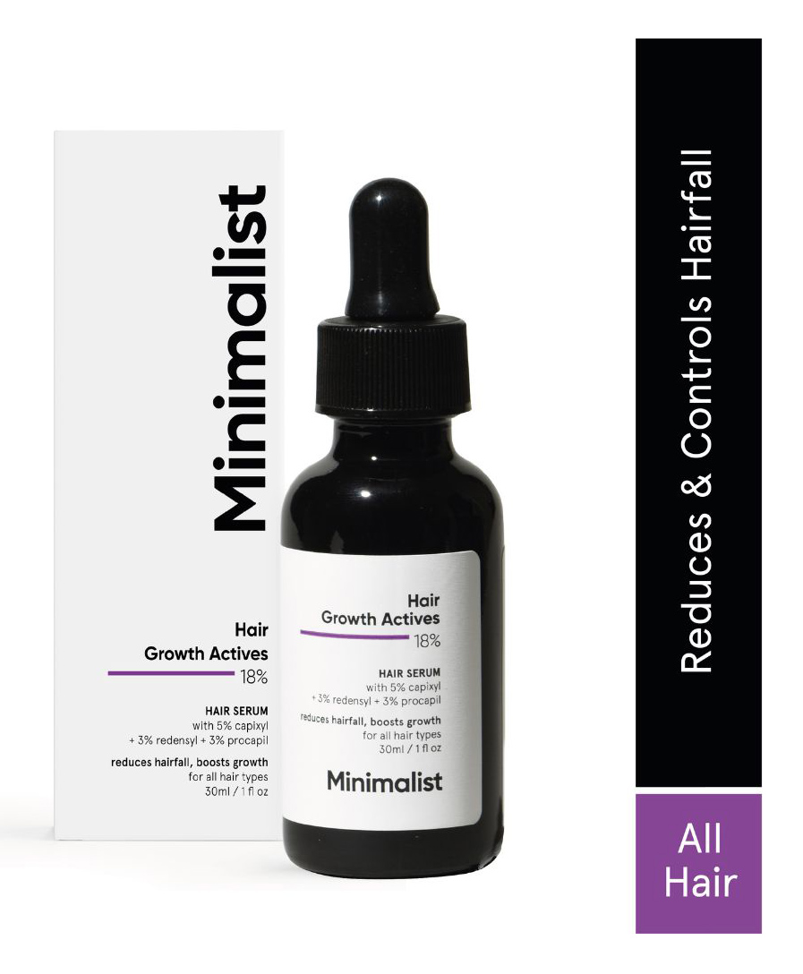 Minimalist 18% Hair Growth Actives Hair Serum - 30 ml Online in India, Buy  at Best Price from  - 10324060